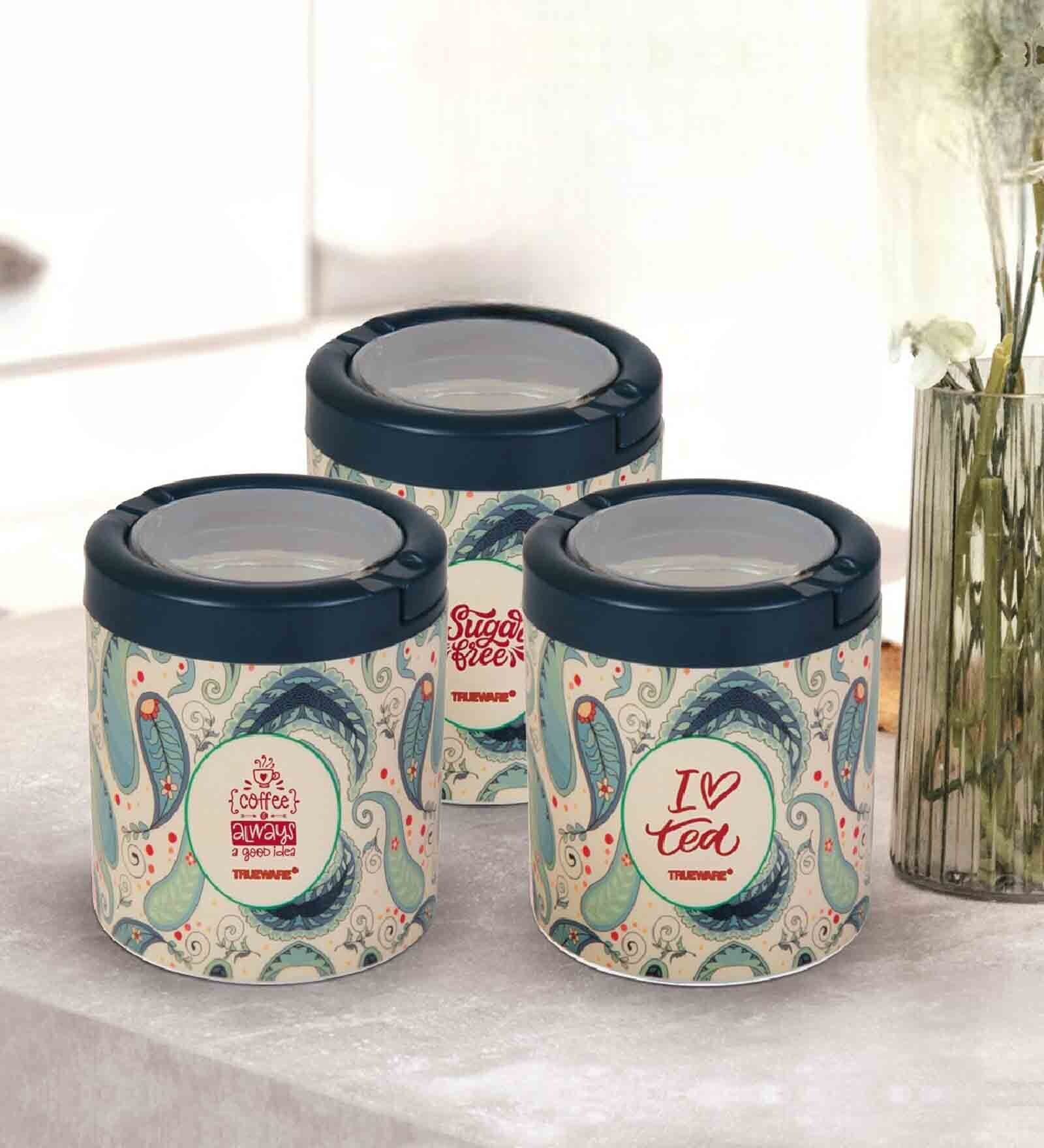 STC 750Ml Green Plastic (Set of 3) Airtight Container