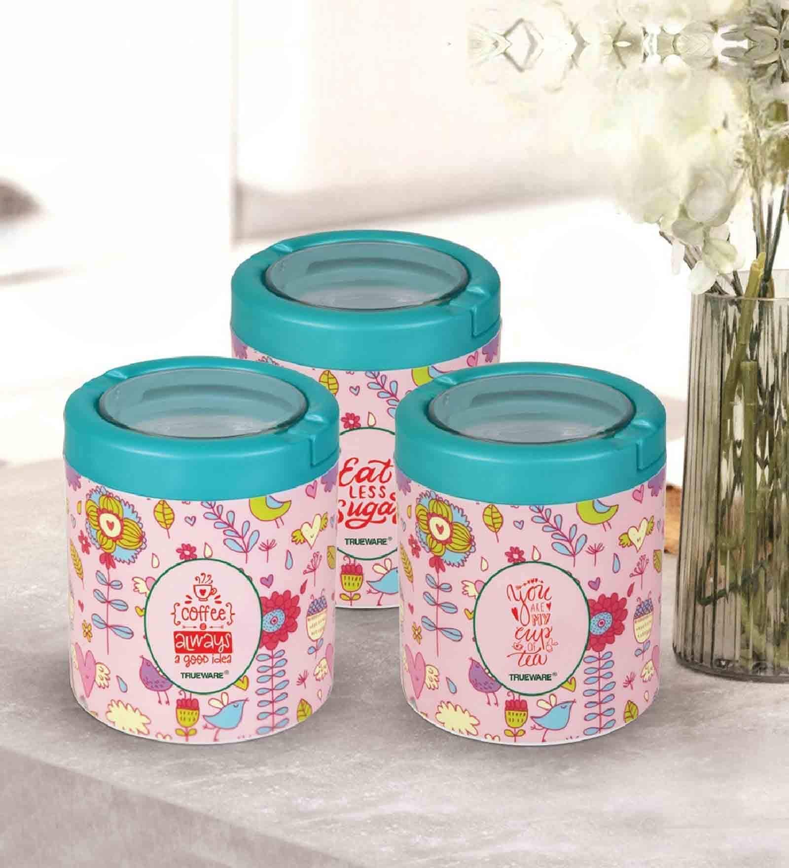 STC 750Ml Pink Plastic (Set of 3) Airtight Container