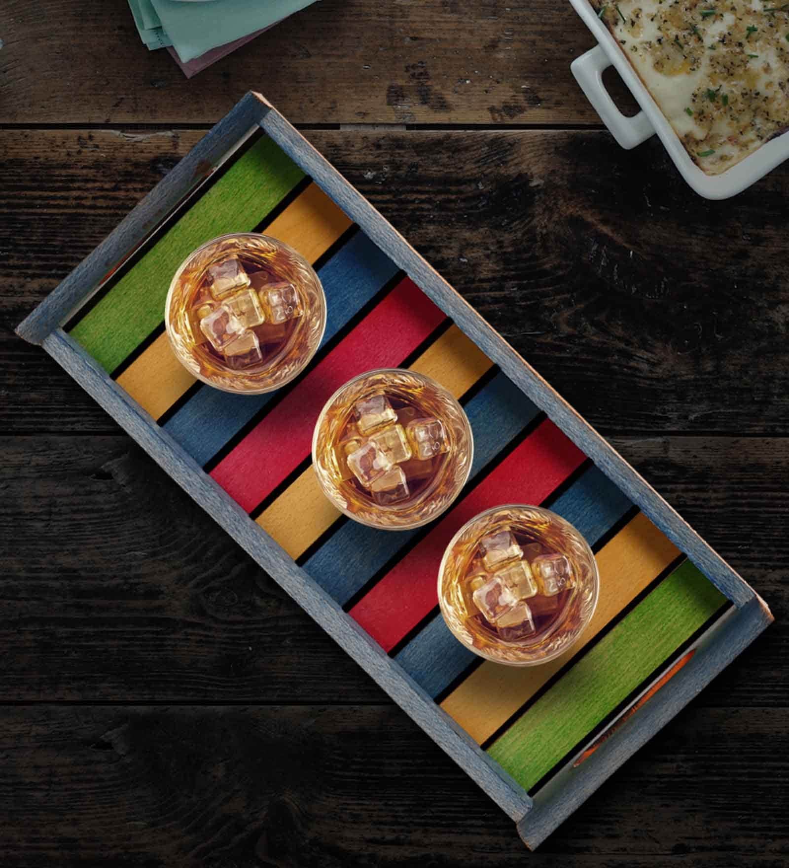 Steam Beach Multicolour Wood Serving Tray
