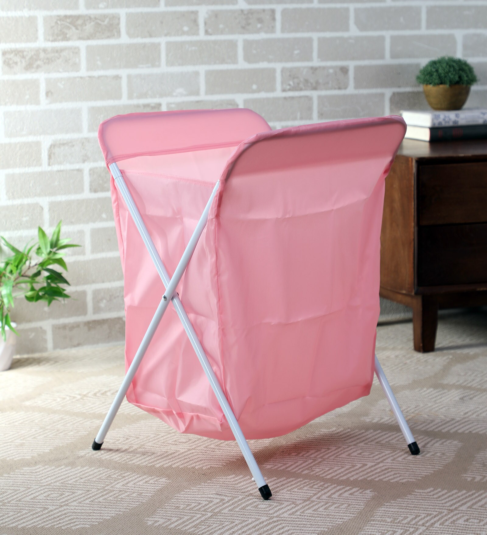 Buy 55 Ltr Metal Laundry Basket In Pink By Homeland at 30 OFF by