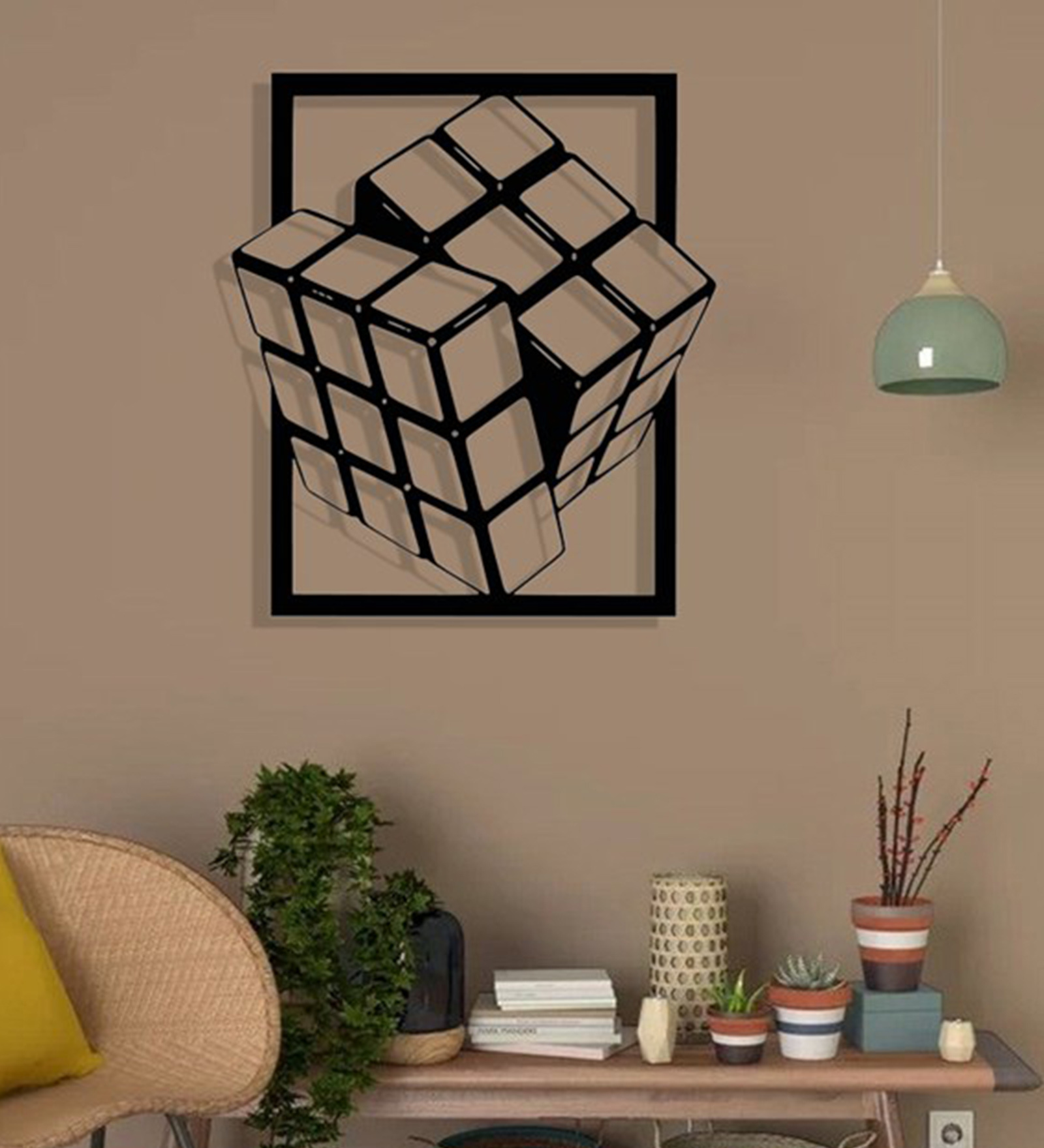 Steel Black 3D Cube Metal Wall Art
