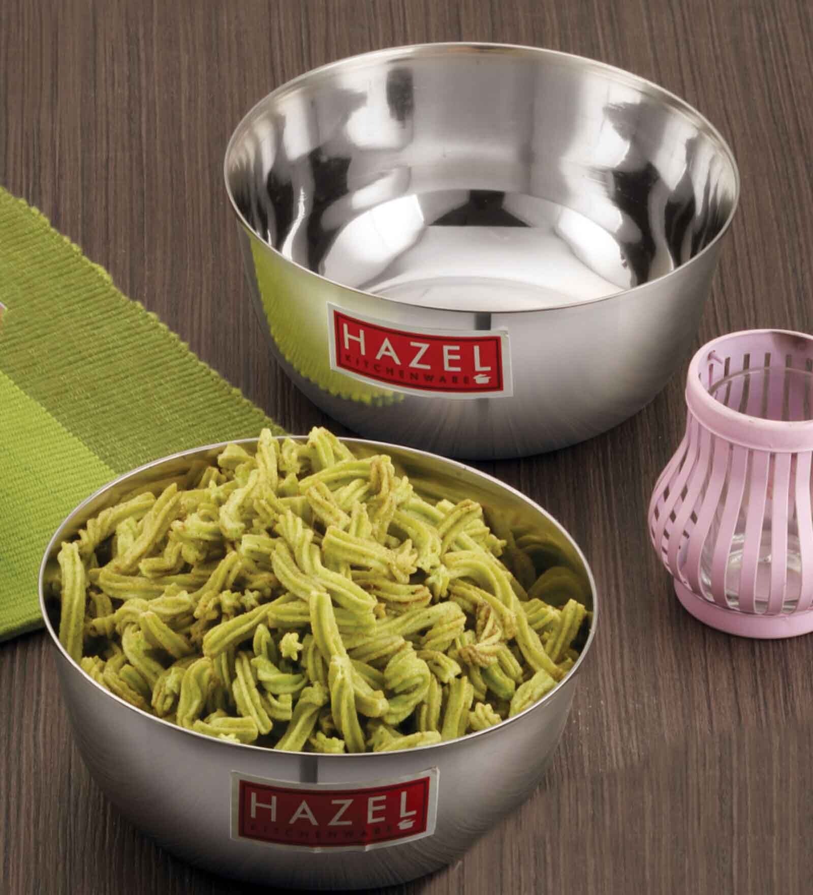 Steel Bowl Set of 2 |Stainless Steel Serving Bowl Set | Steel Bowls For Soup, Salad, Ramen, Cereal | Steel Vati Set Of 2
