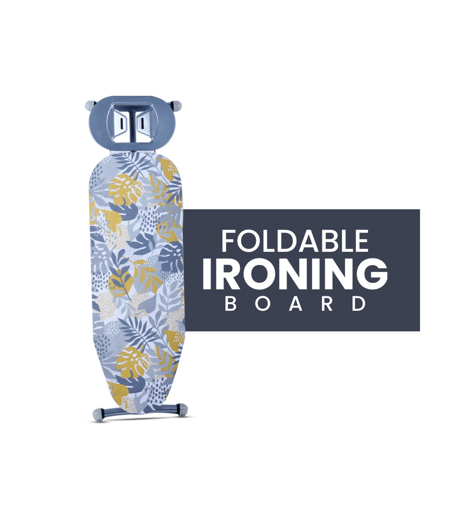 Steel Ironing Board With Iron Holder In Multicolour (L: 54, W: 14.5, H: 36 Inches)