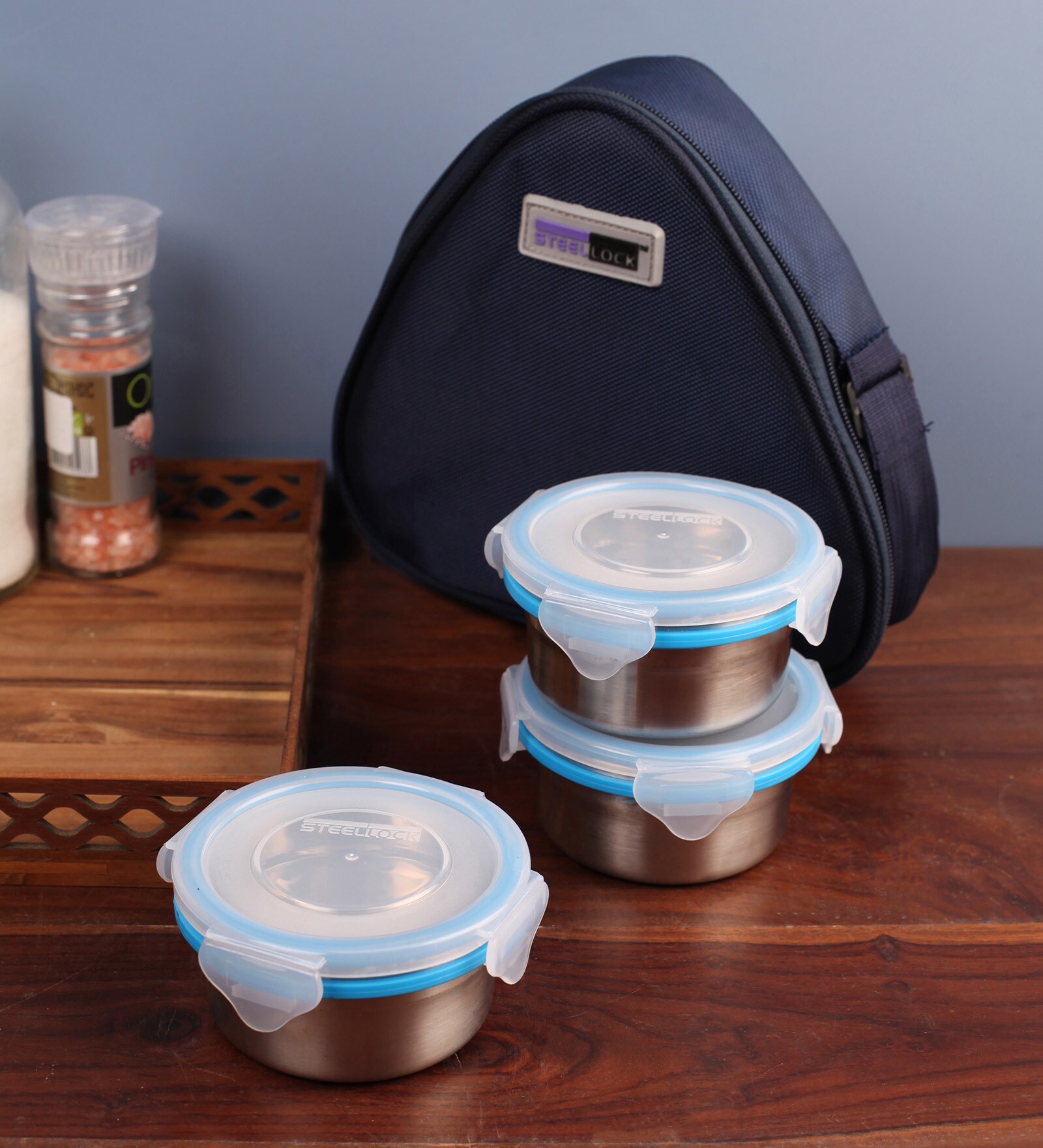 Stainless Steel & Plastic 300Ml Tiffin Bag