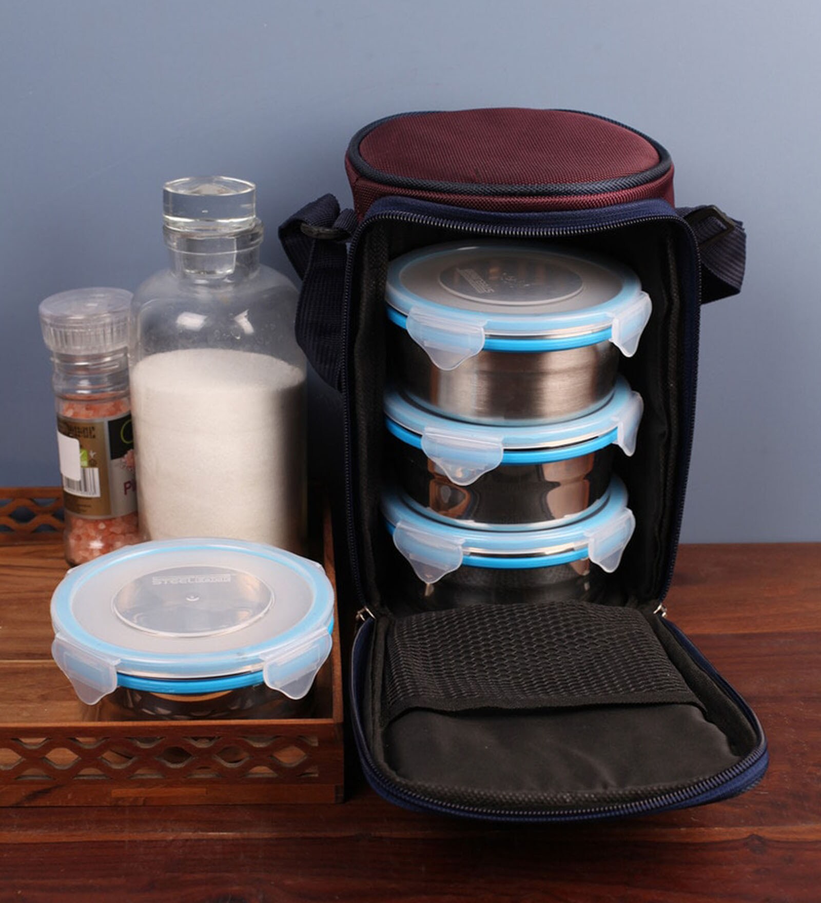 Stainless Steel & Plastic 300Ml Tiffin Bag