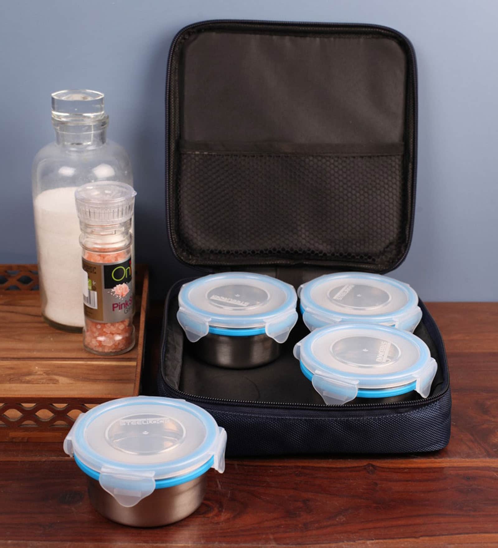 Stainless Steel & Plastic 300Ml Tiffin Bag
