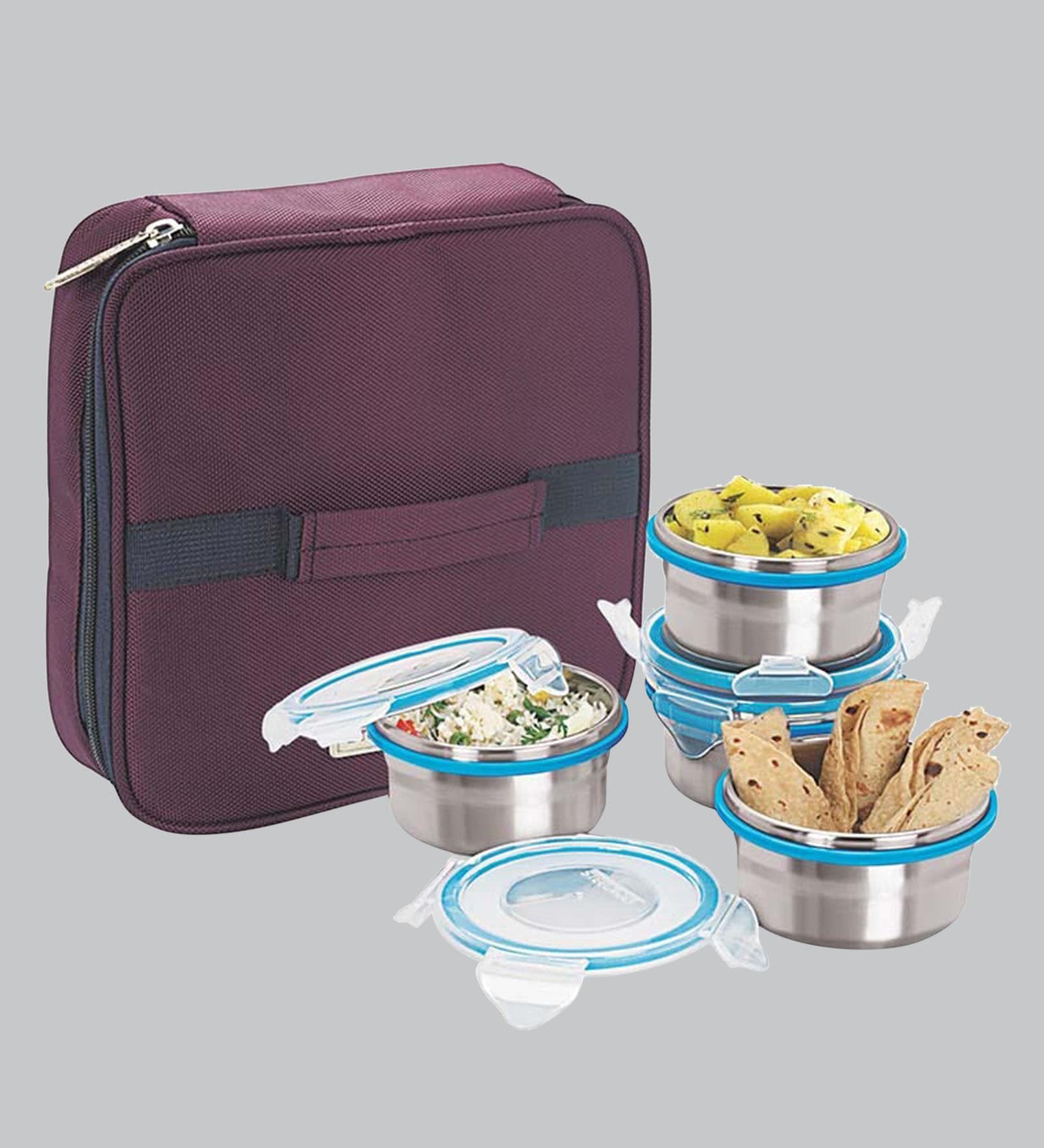 Steel Lock Silver Stainless Steel Meal Box with Insulated Bag