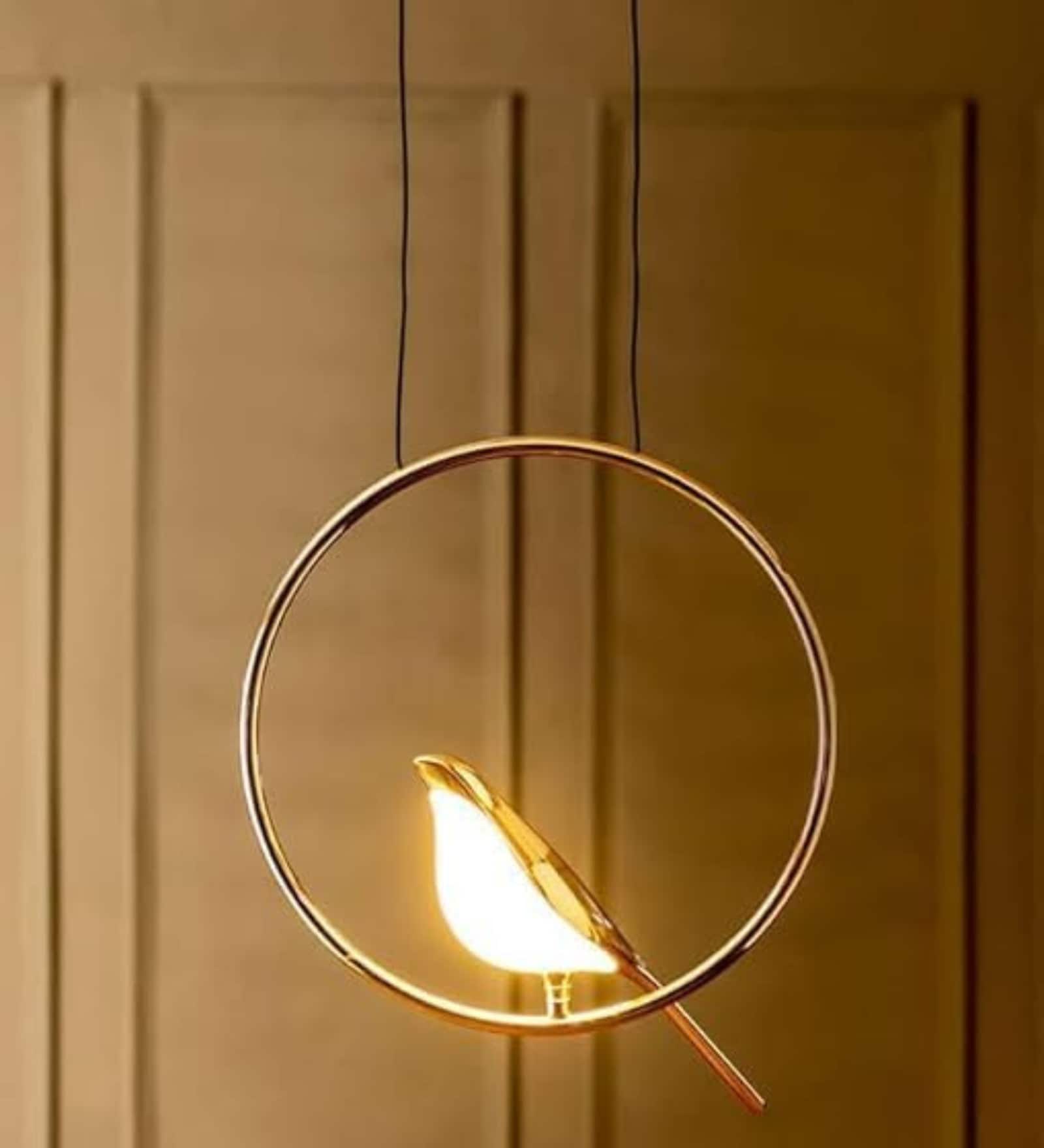 Stello Golden Bird Ring Pendant Light