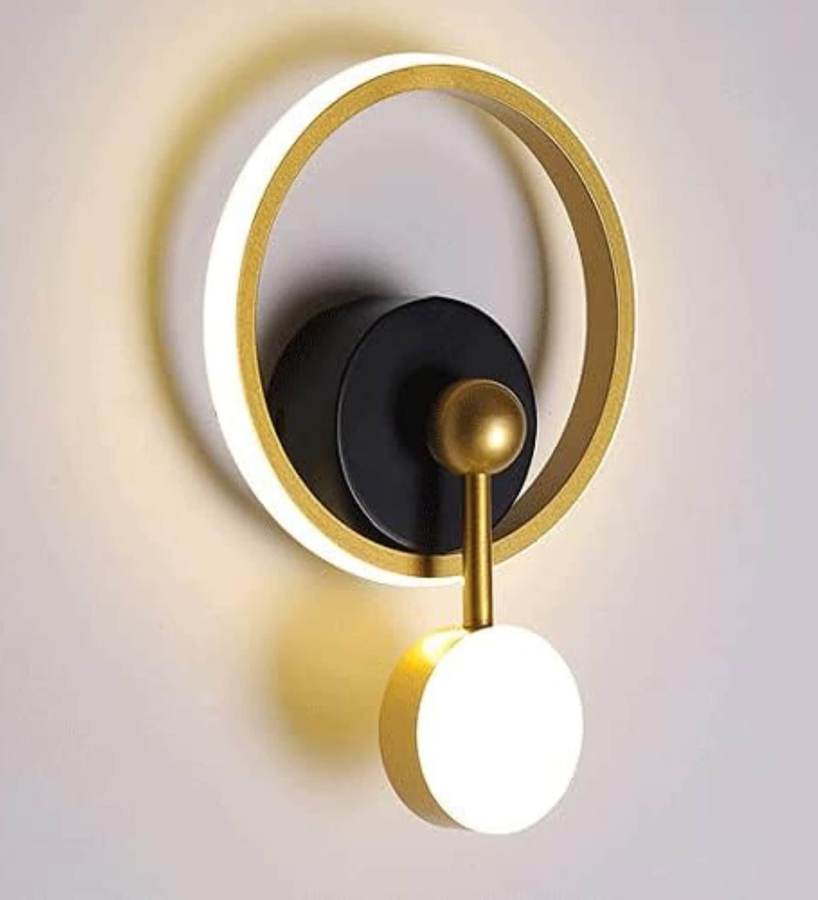 Stello Halo Ring LED Wall Light with Gold Accents