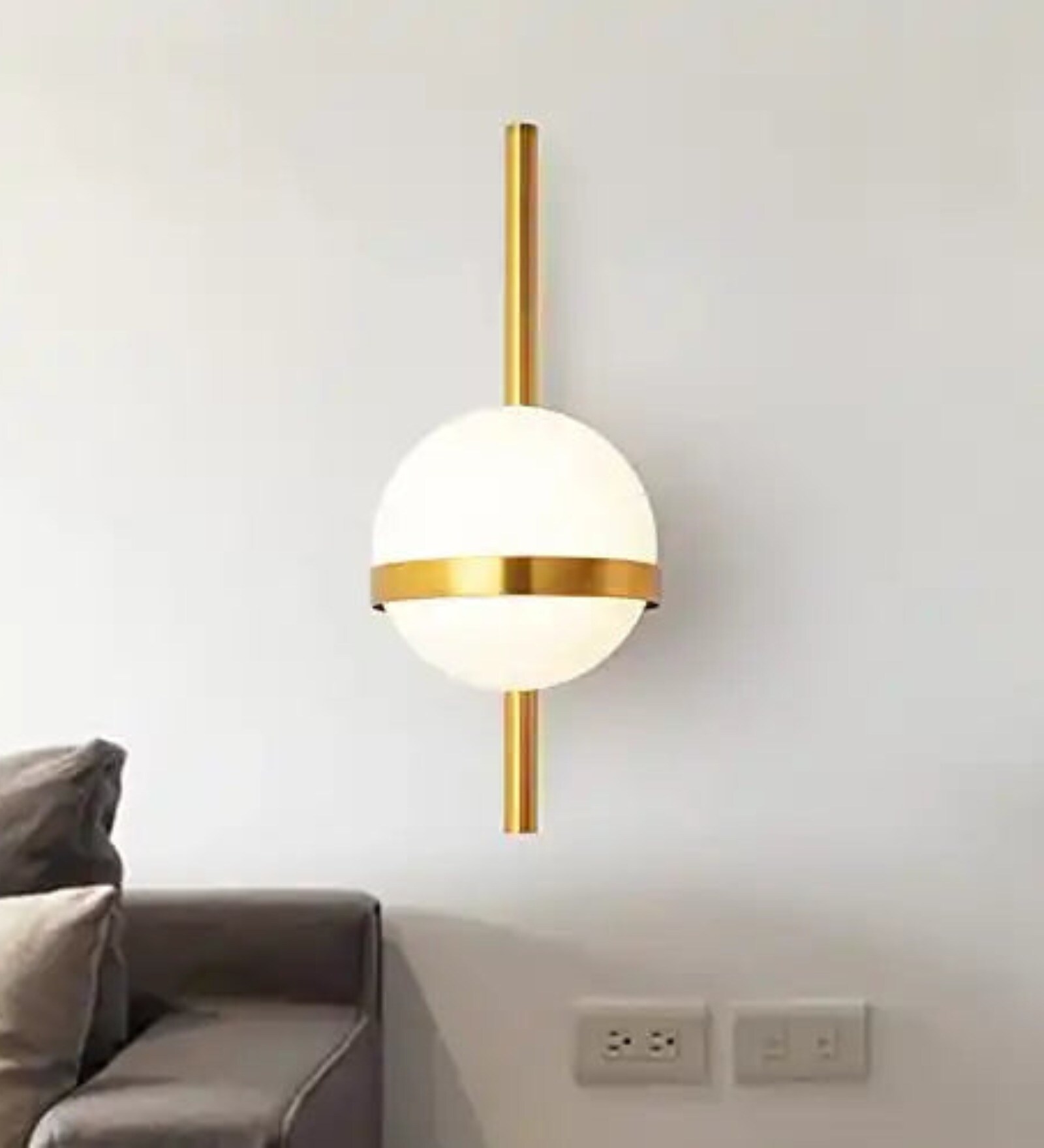 Stello Modern Gold Wall Sconce with Frosted Glass Globe