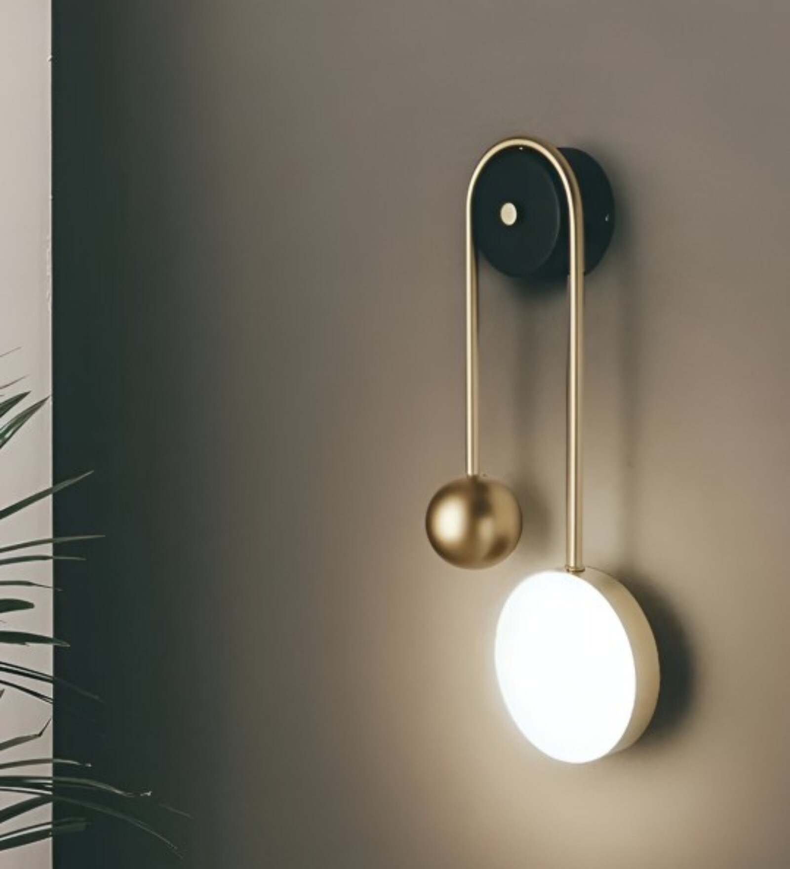Stello Orbital Balance Wall Light   Modern Gold Accent Light