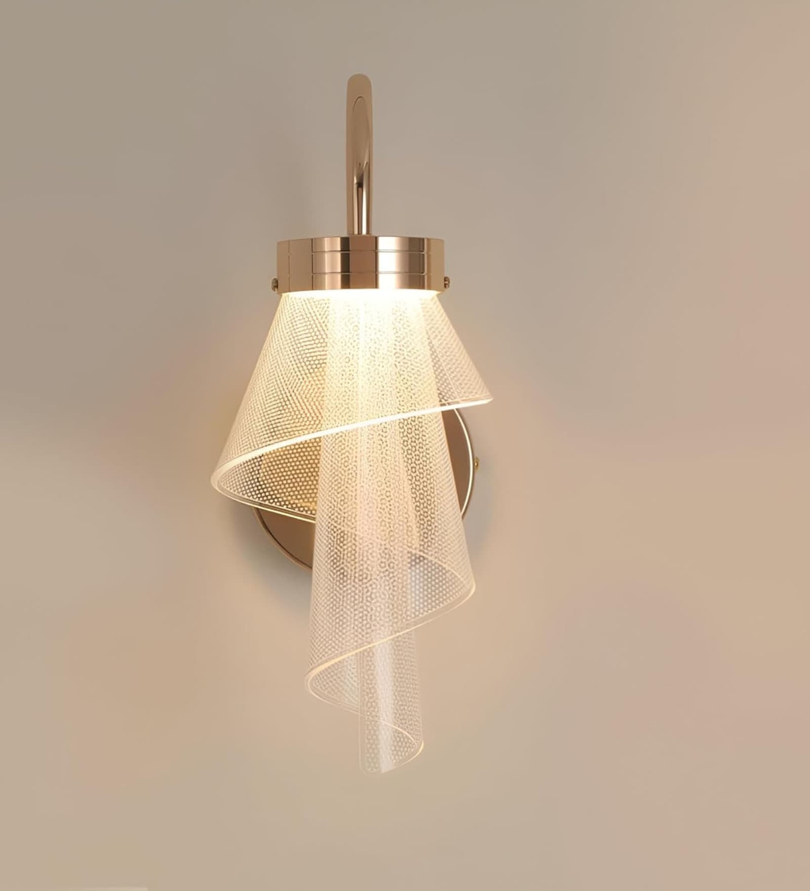 Stello Spiral Drape Wall Light   Artistic Gold LED Fixture