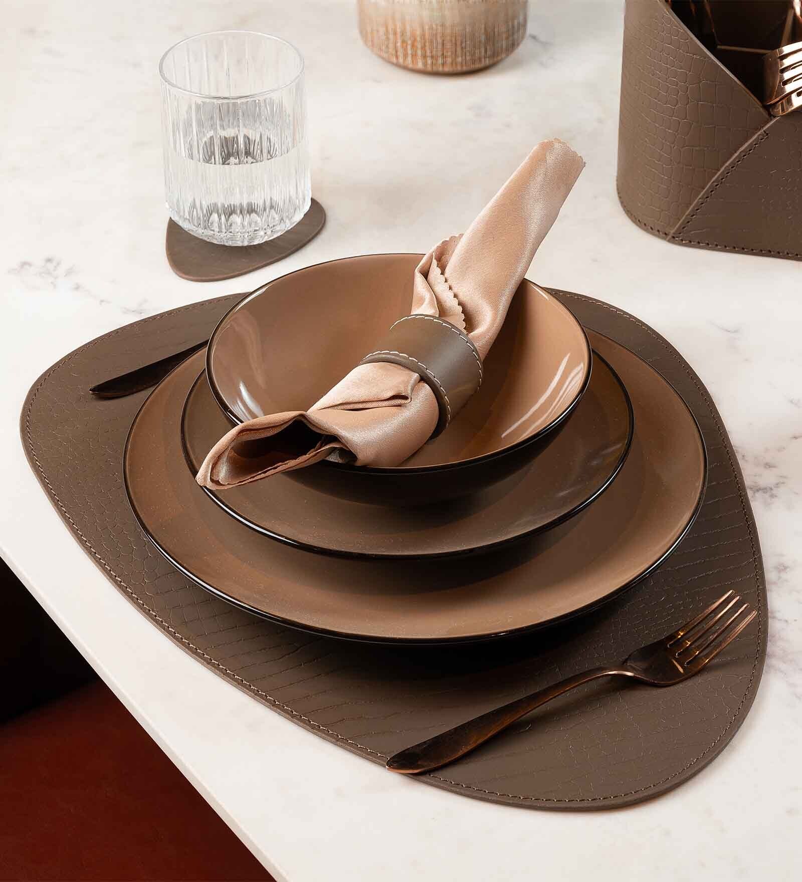 Sterling Brown Recycled leather 1 Piece Placemat