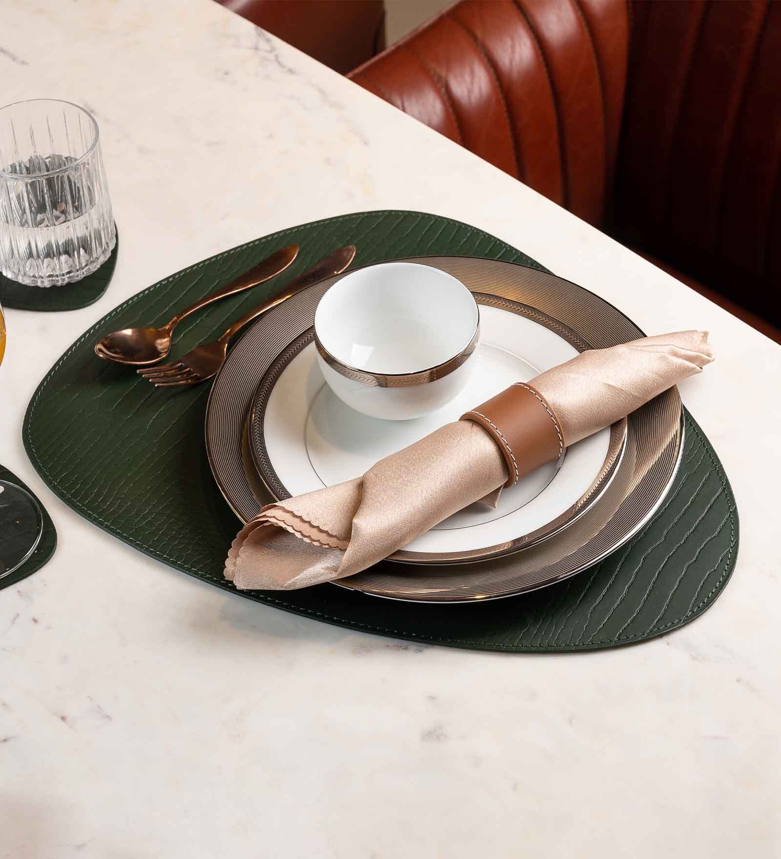 Sterling Green Recycled leather 1 Piece Placemat