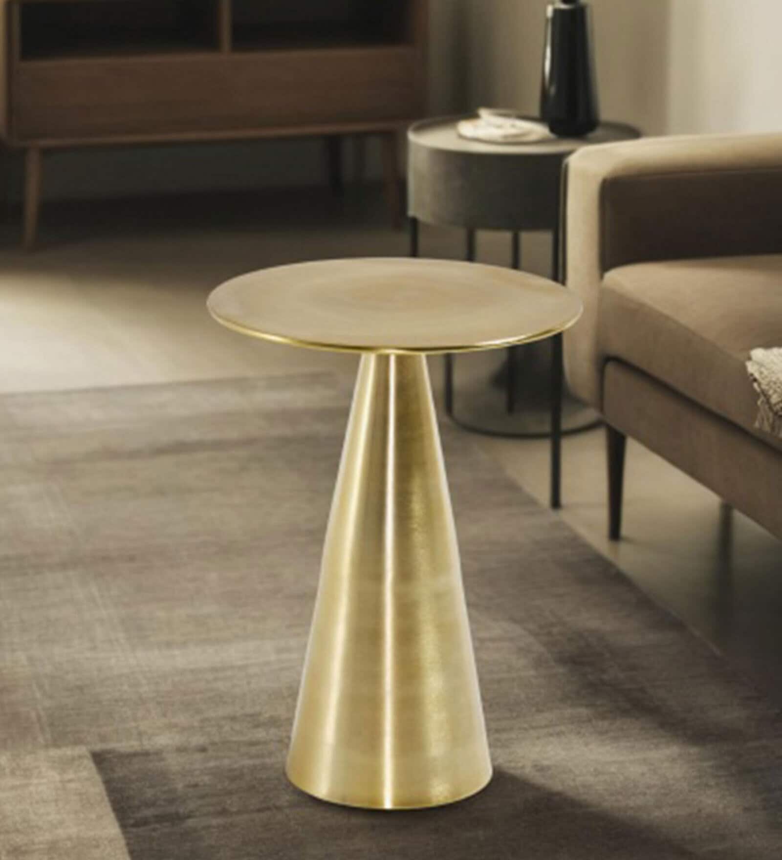 Stl Metal End Table Golden Colour