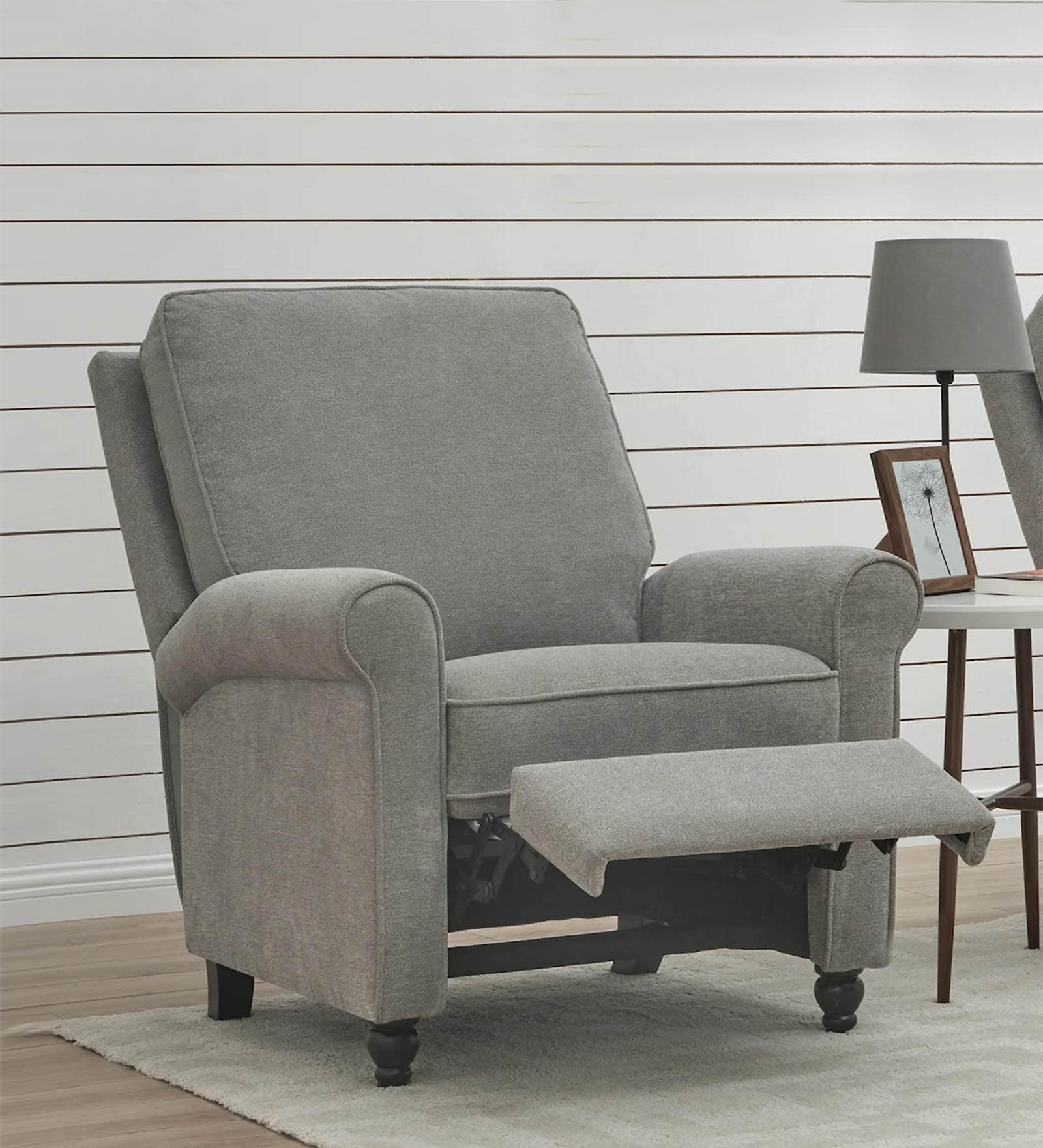 Buy Stockholm Fabric Manual 1 Seater Recliner In Dark Grey Colour at 45 ...