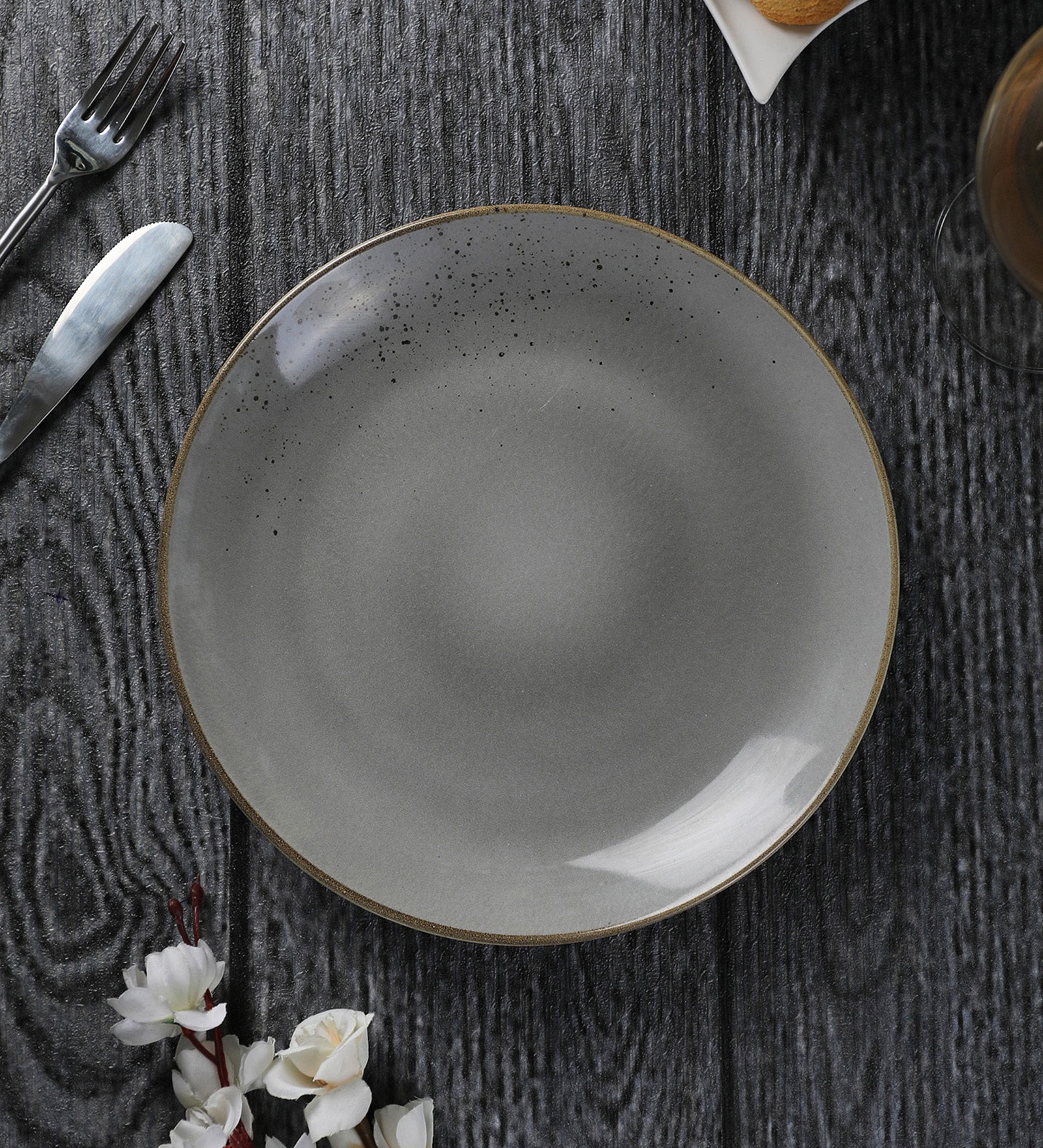 Stony Grey Ceramic Side Plate