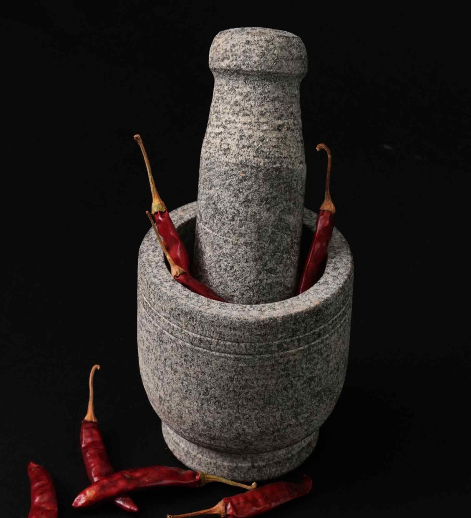 Grey Stone Mortar & Pestle Set 4 Inch