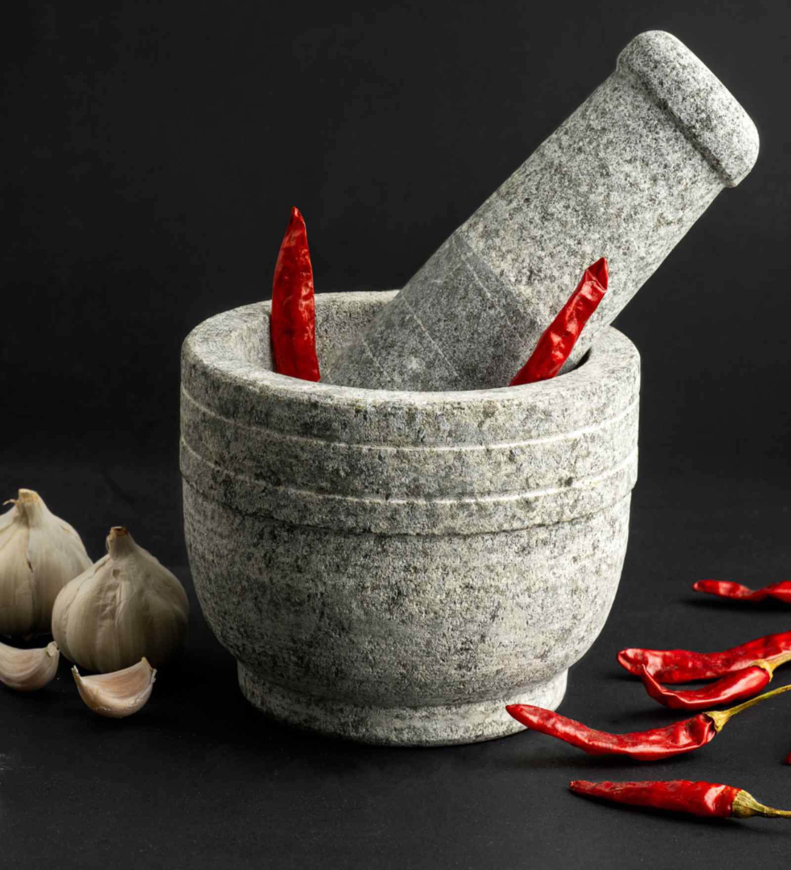 Grey Stone Mortar & Pestle Set 5 Inch