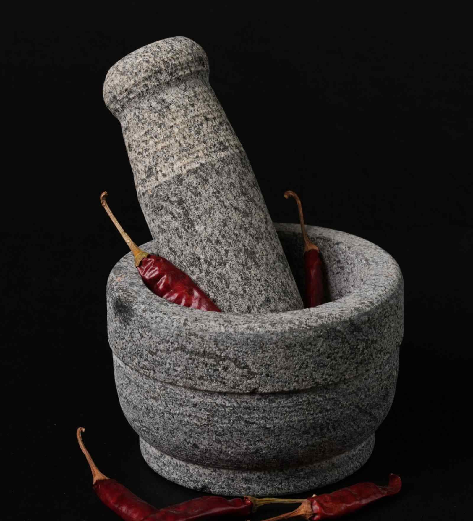 Grey Stone Mortar & Pestle Set 5 Inch