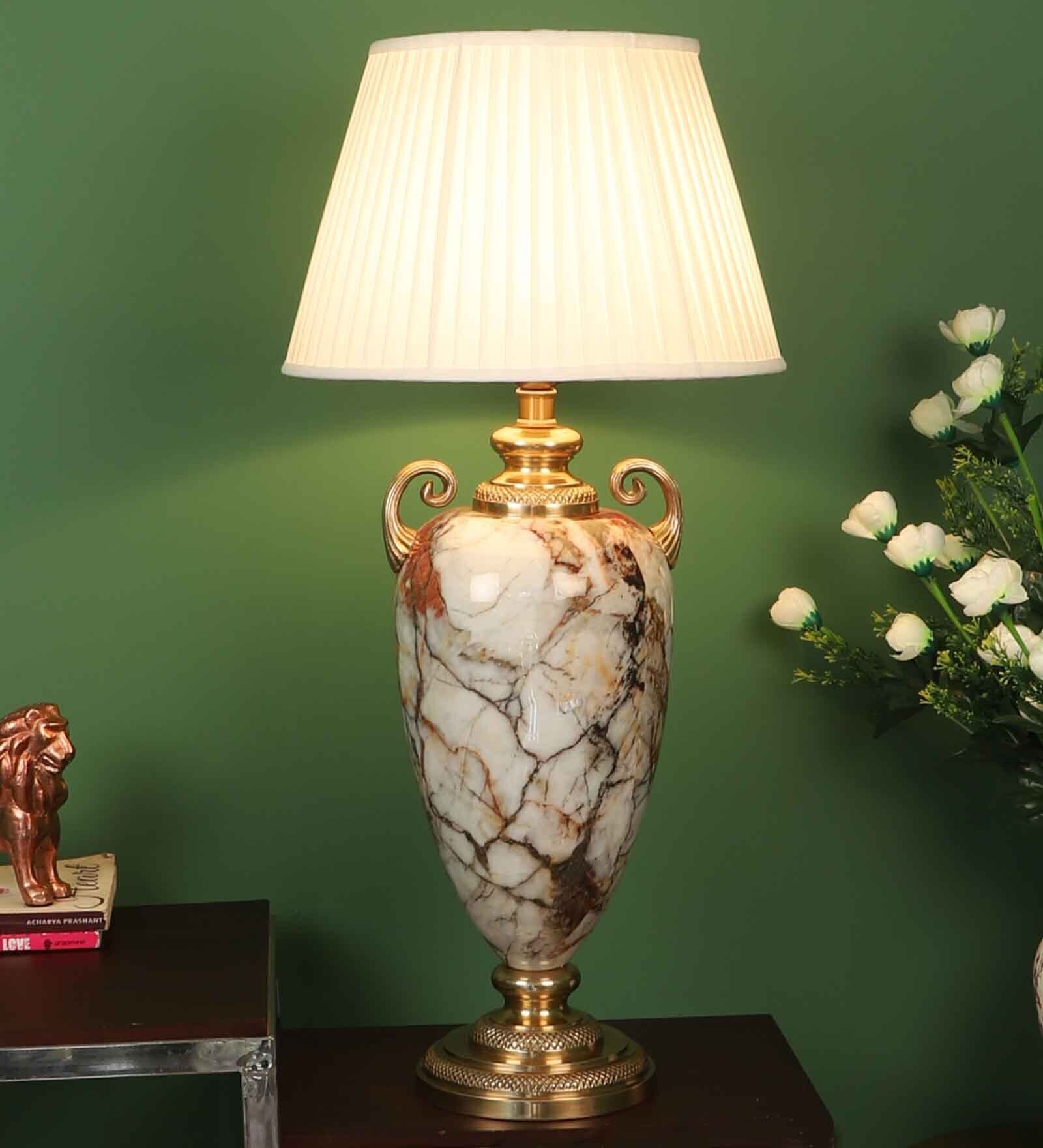Stone Print Large Table Lamp(Conical Shade )