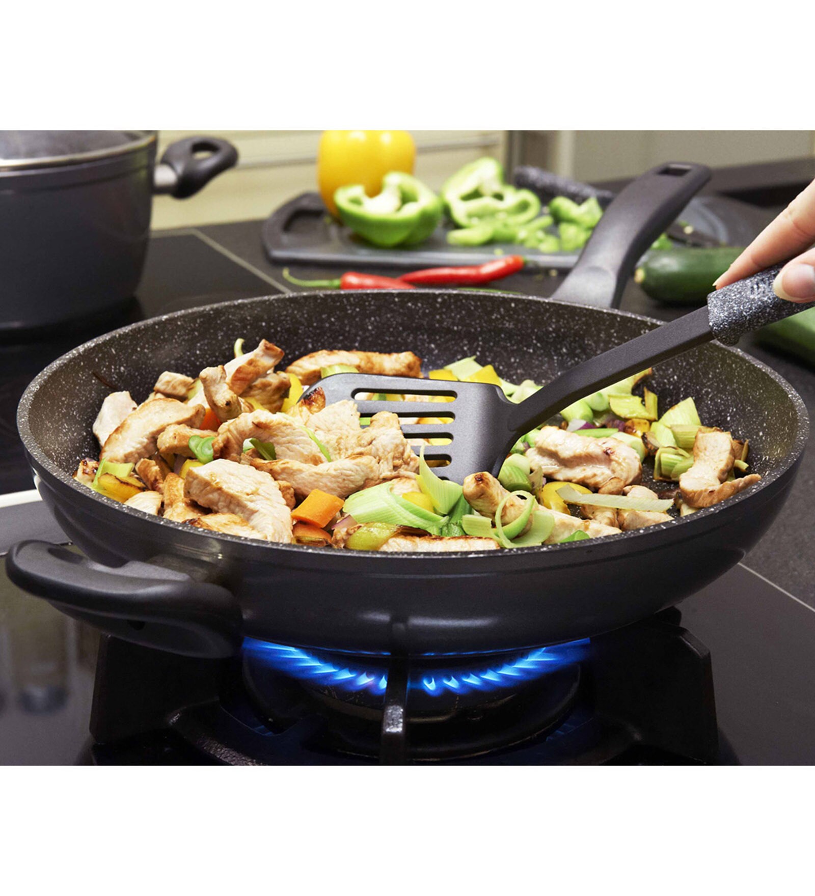 Aluminum Frying Pan with Side Handle