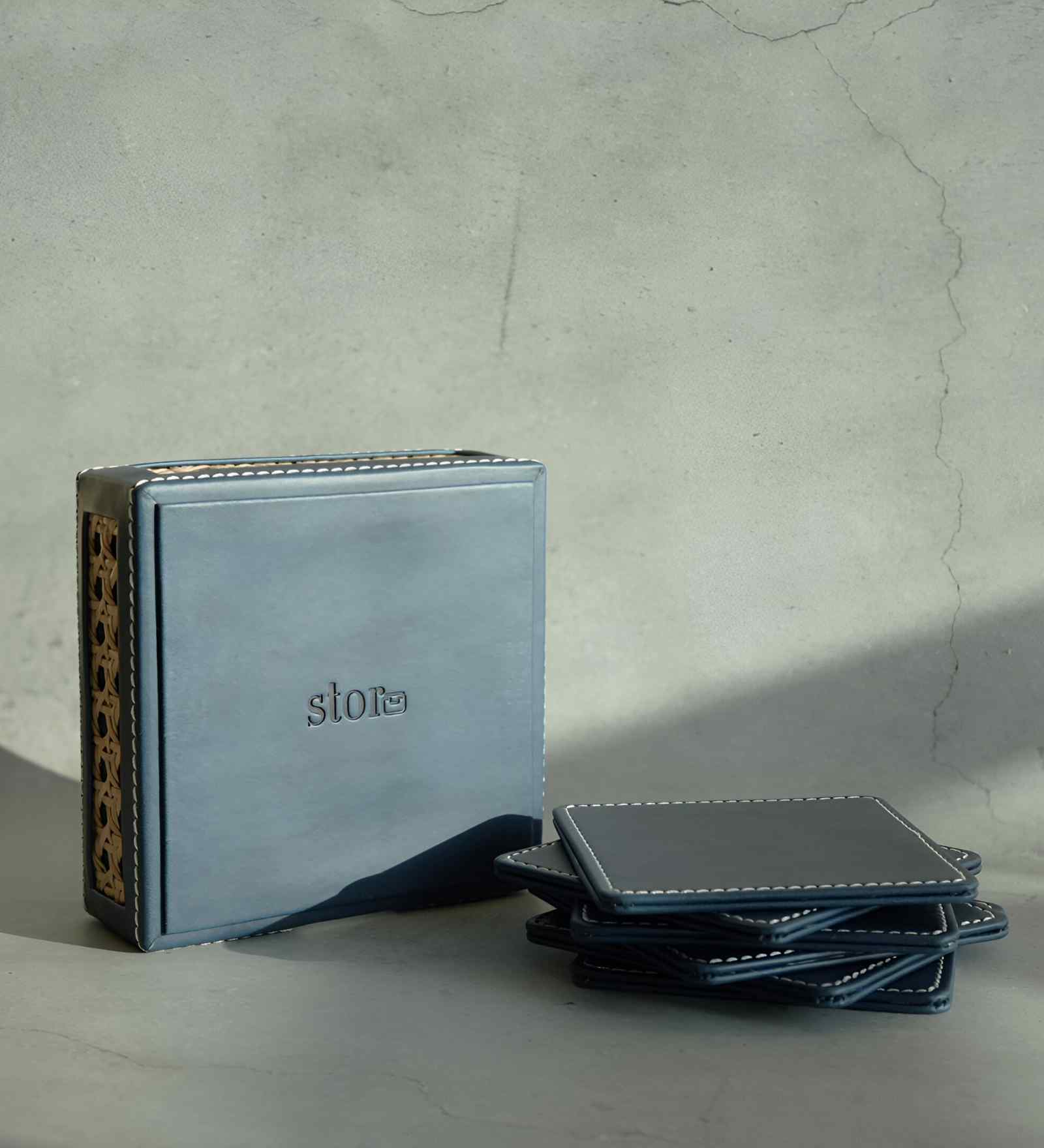 Powder Blue Medium PU Leather Utility Tray