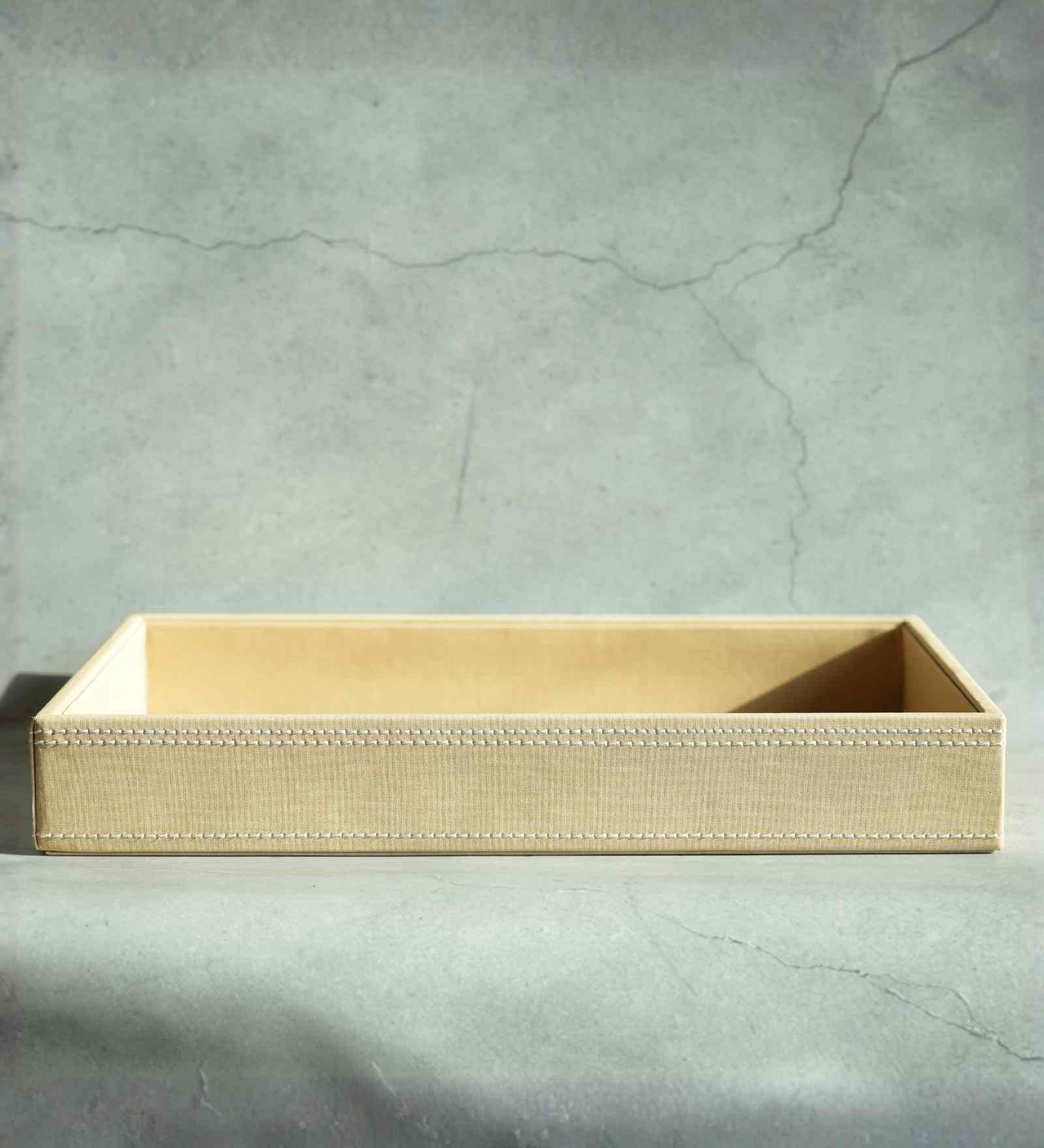 Sand Beige Large PU Leather Utility Tray