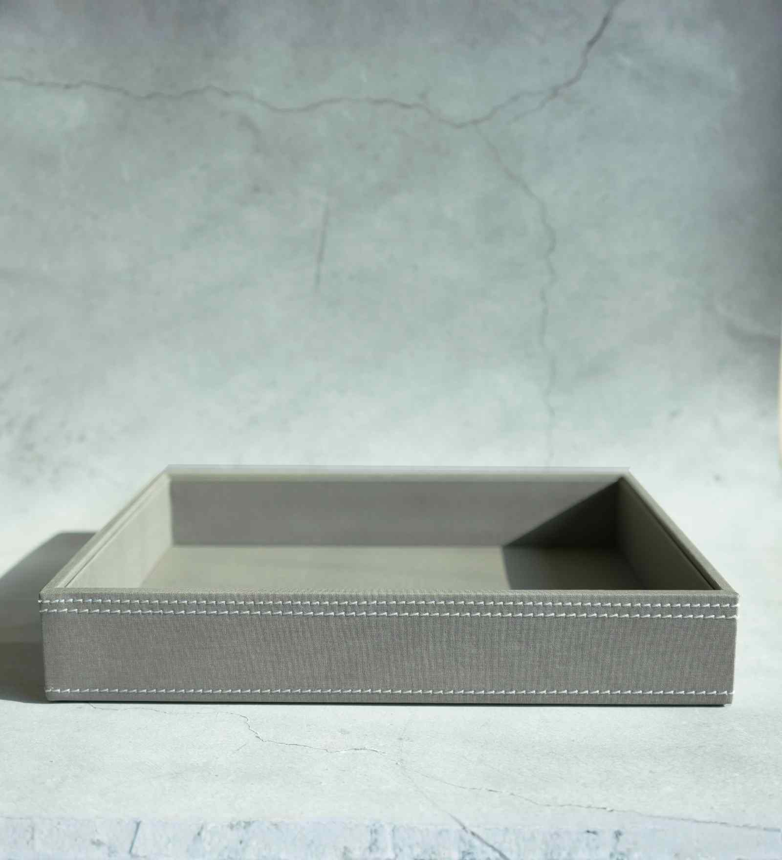 Stone Gray Medium PU Leather Utility Tray