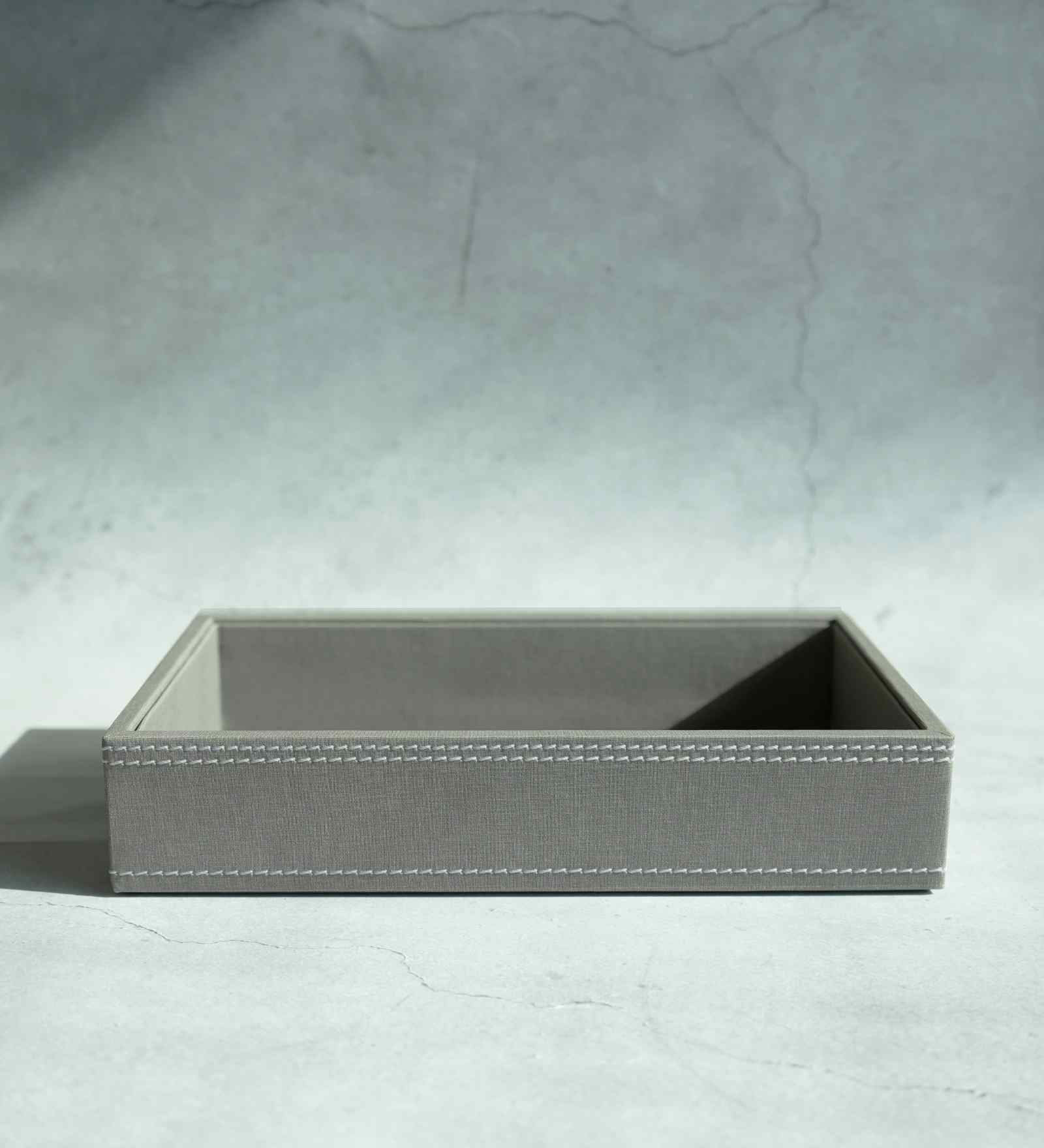 Stone Gray Small PU Leather Utility Tray
