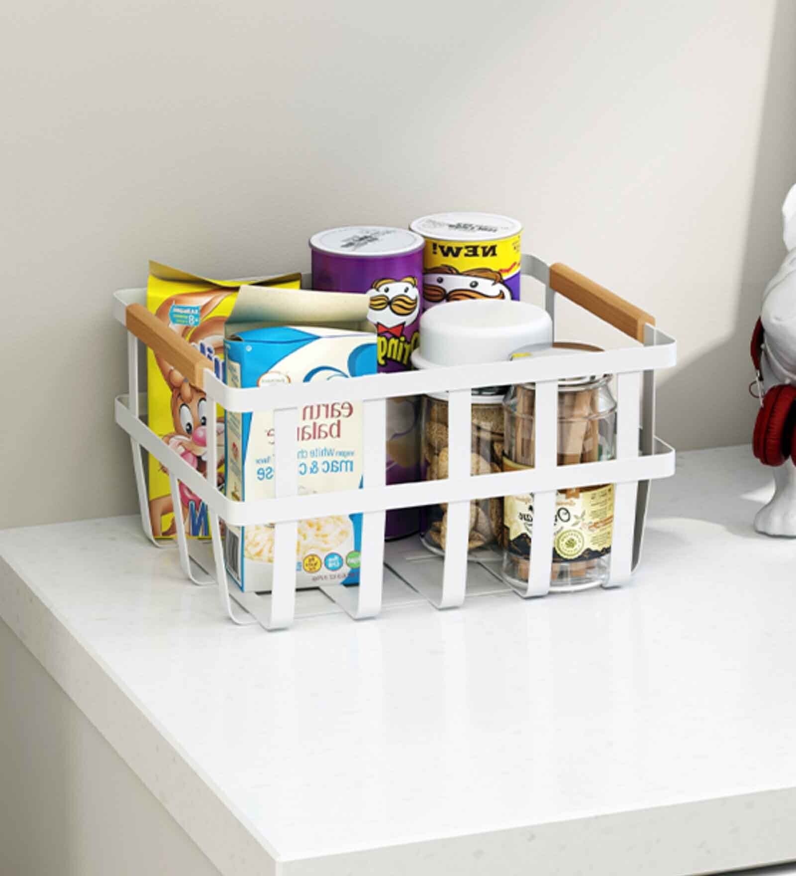 White Carbon Steel Storage Basket