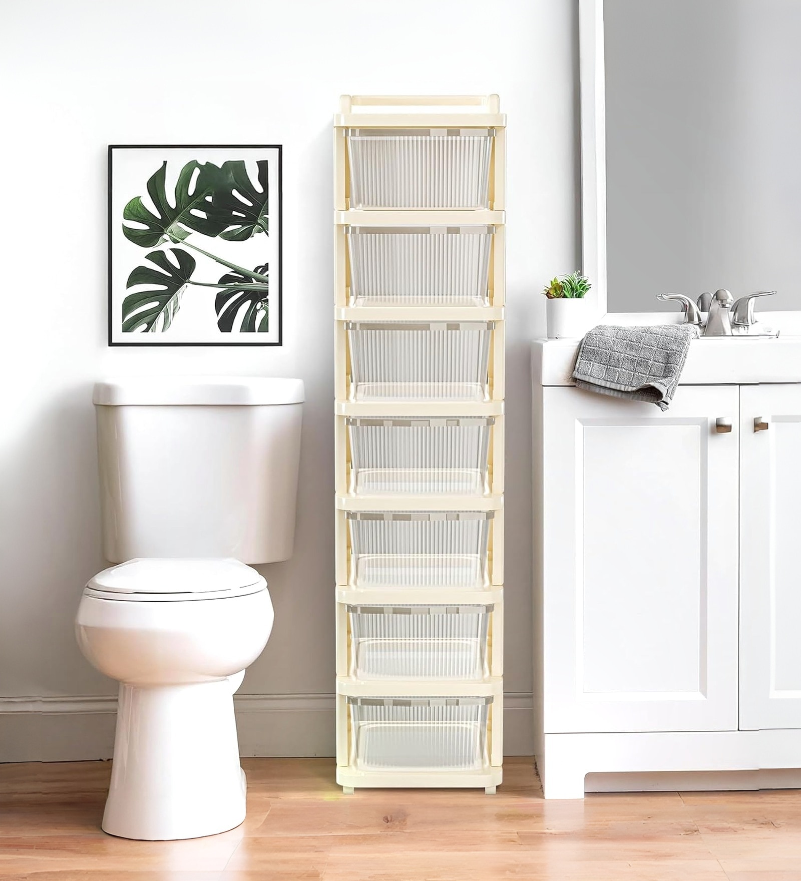 Cream Storage Rolling Cart With Wheels 7 Layer