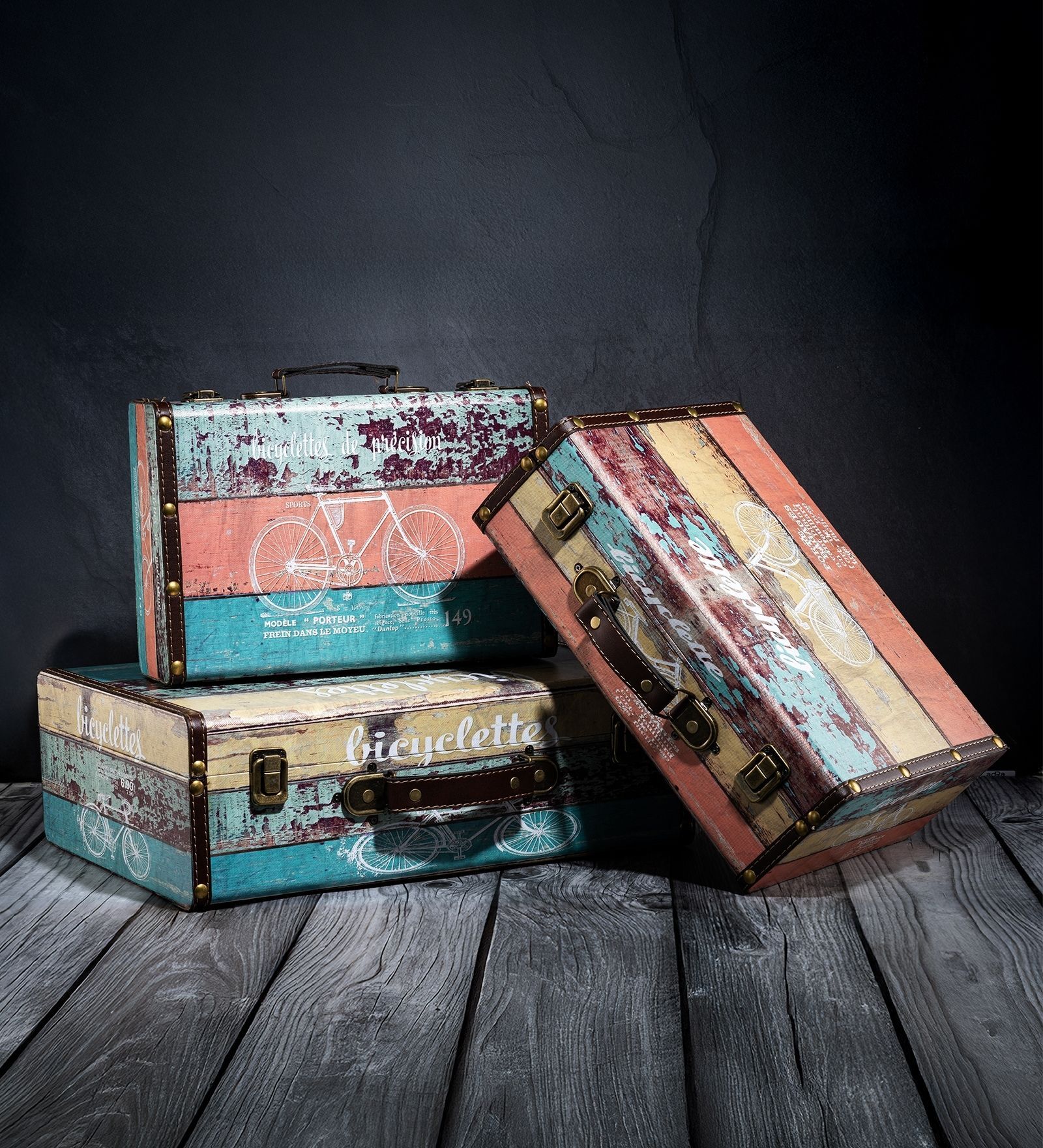 Storage Trunk Box Cycle Letters Vintage Storage Box