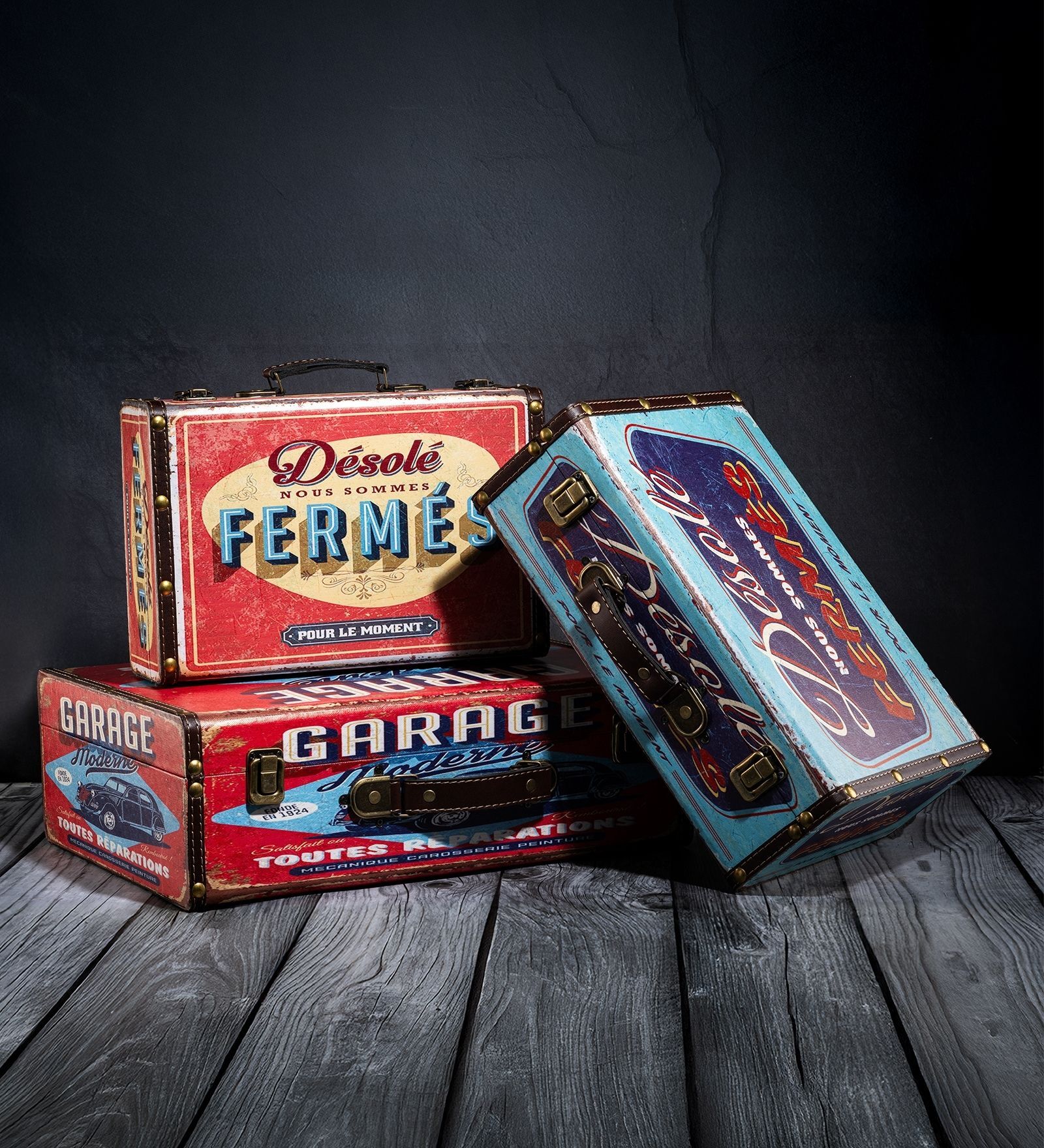 Storage Trunk Box Garage Vintage Storage Box