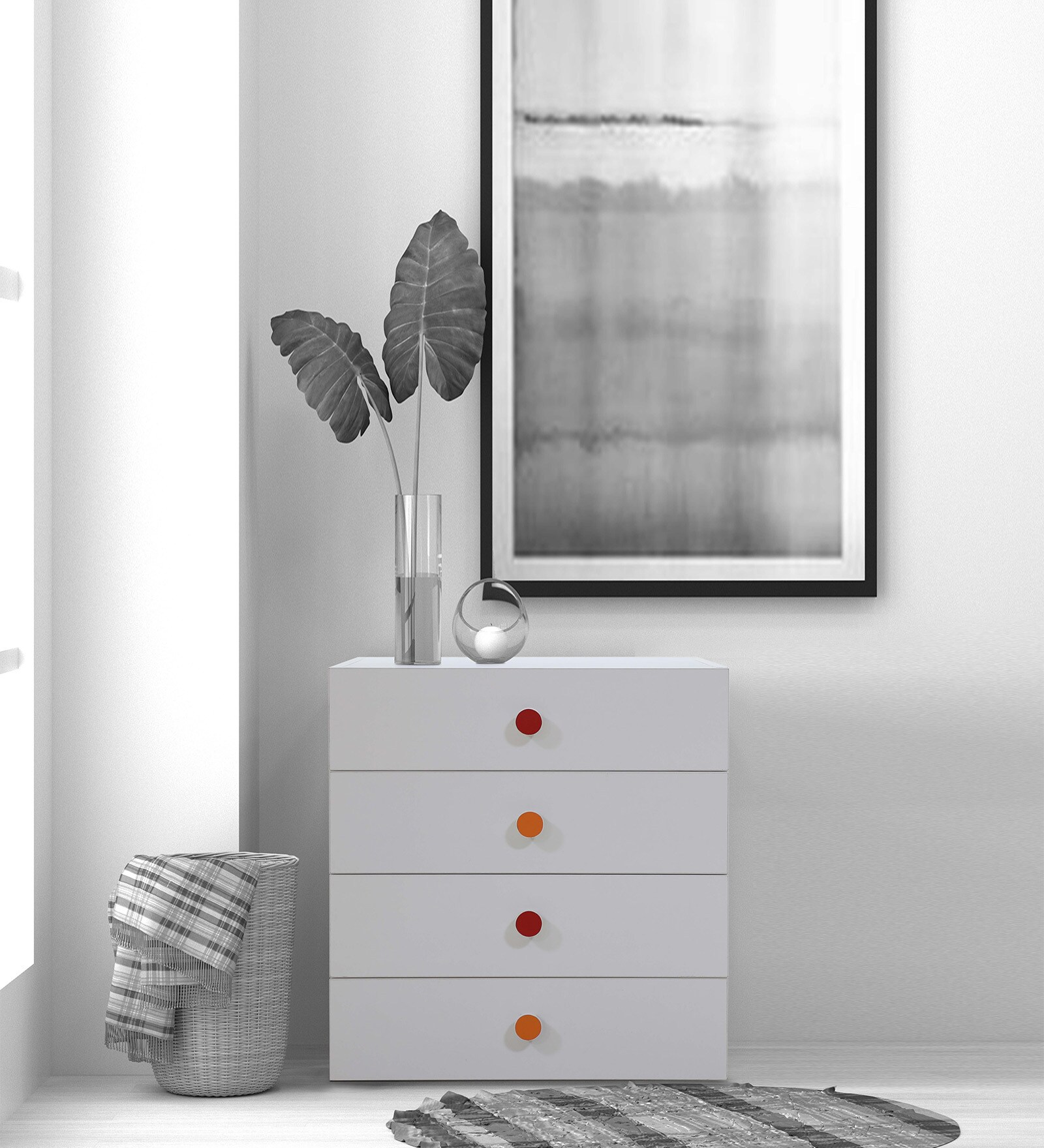 Storia Chest of Drawer in Frosty White Finish