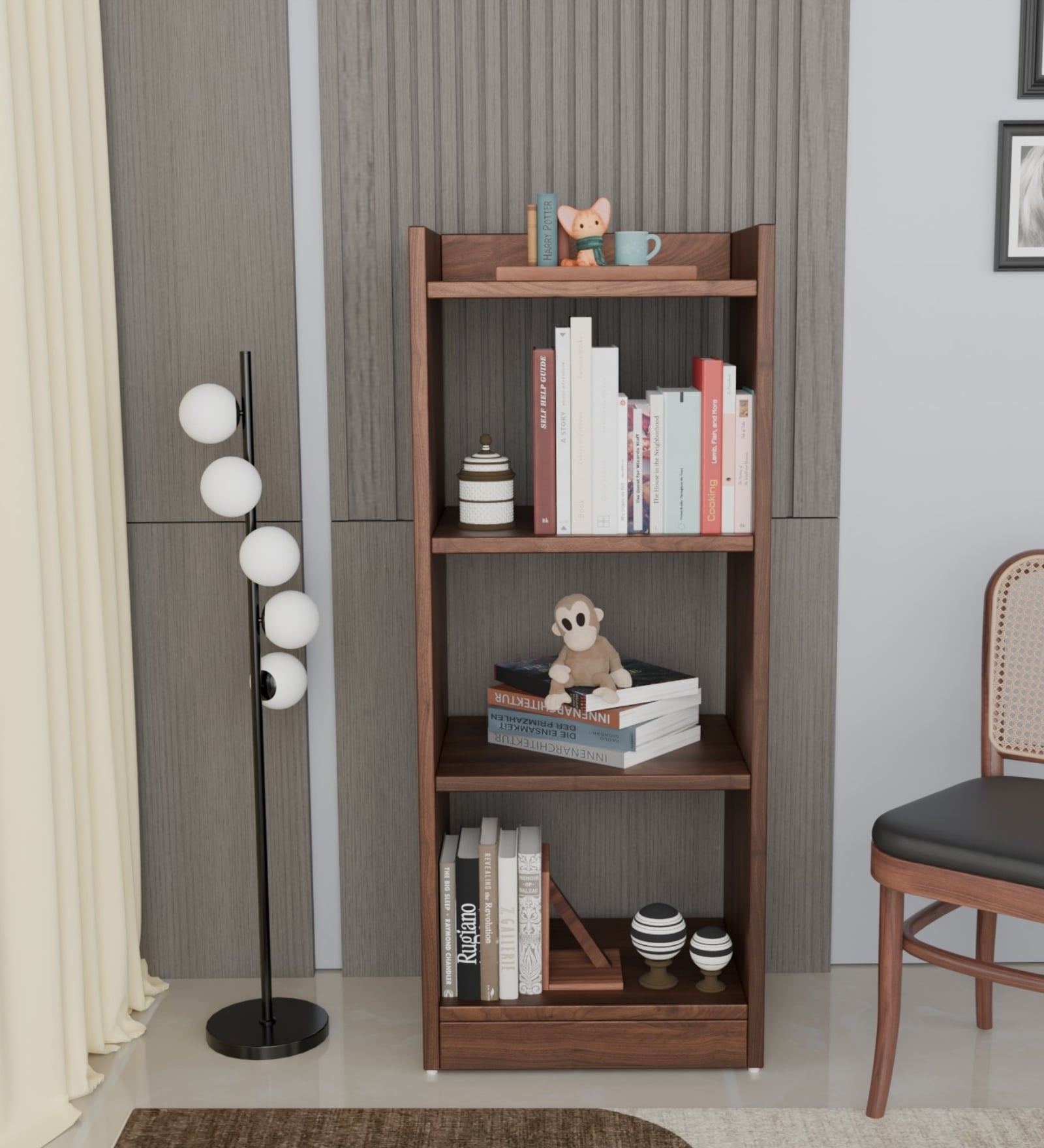 Storix  Bookshelf In Columbian walnut Finish