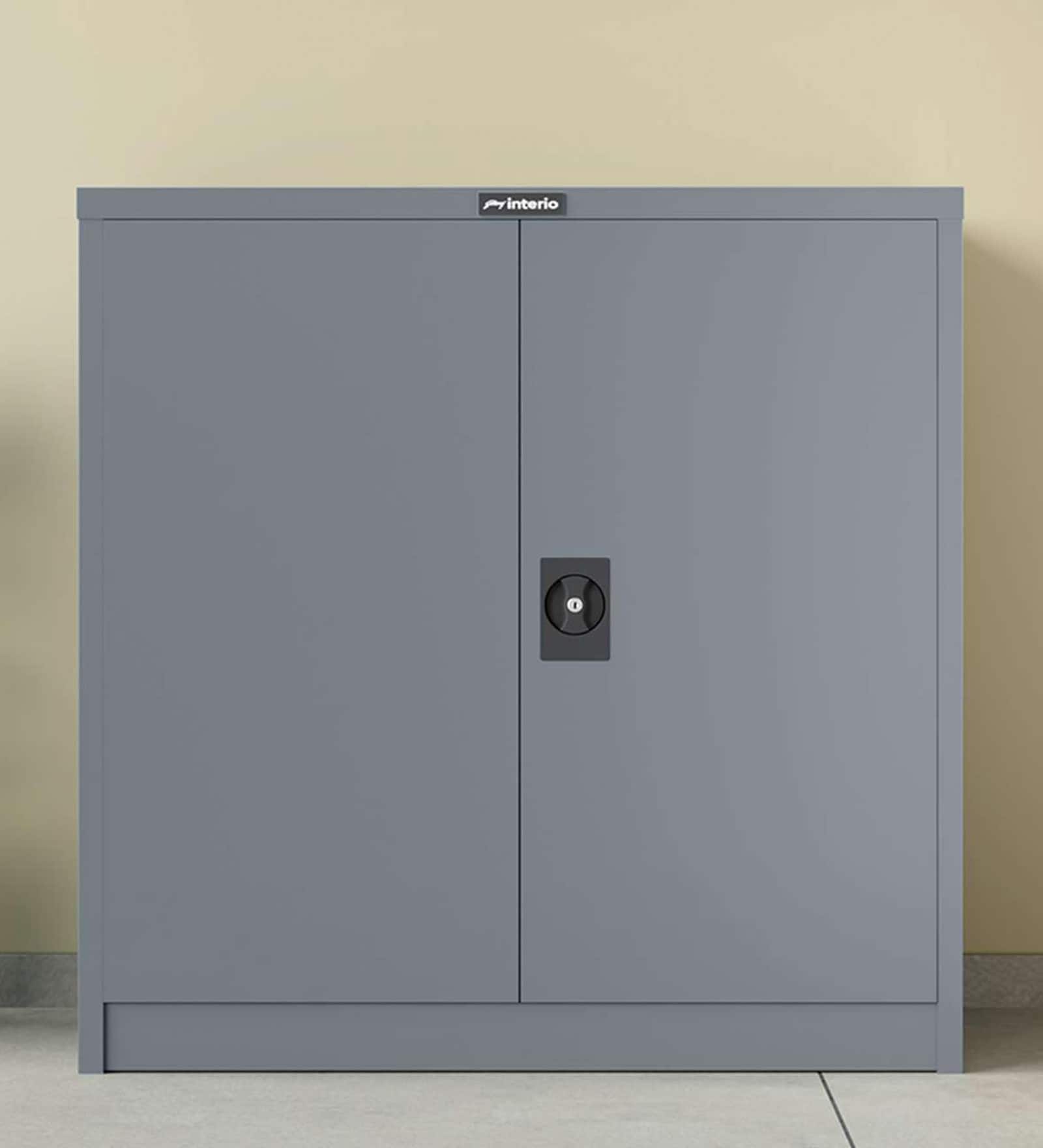 Storofix 2-Door Metal Wardrobe in Telegrey Finish Storofix 2-Door Metal Wardrobe in Telegrey Finish