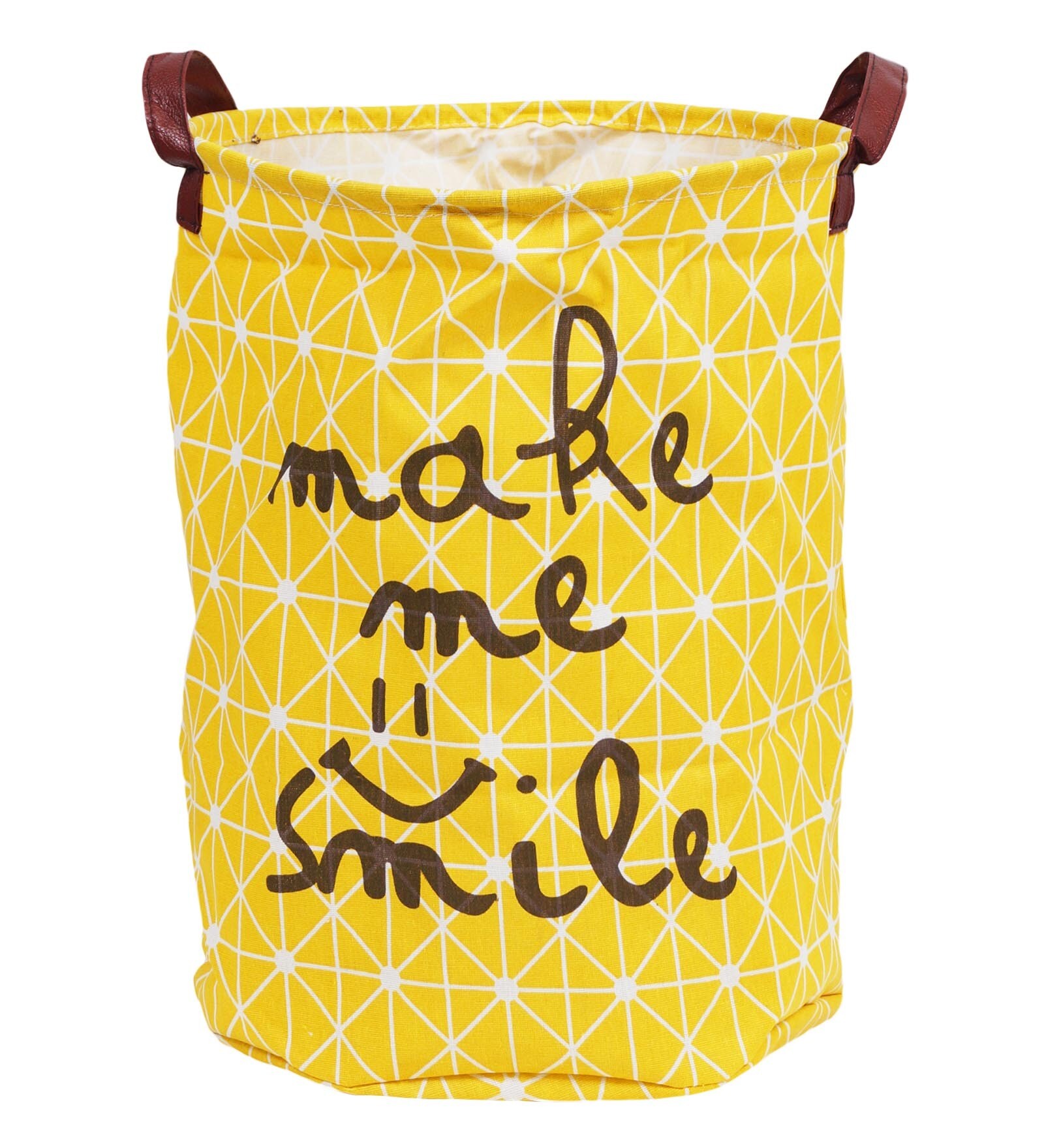 Story@Home Fabric Yellow Foldable Laundry Bag Basket with Carry Handle