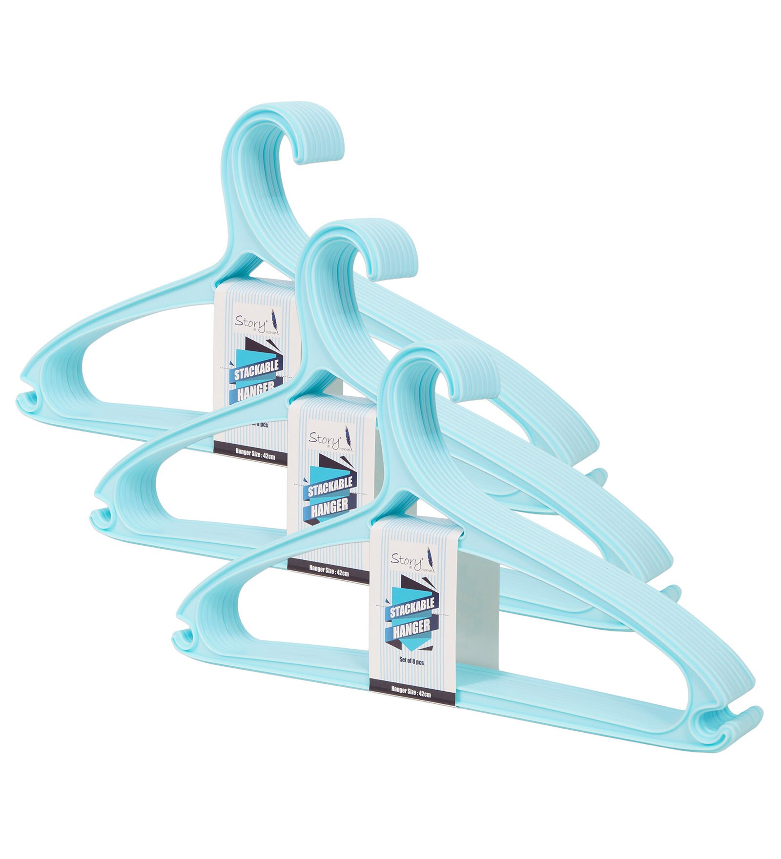 Buy Story Home Plastic Hanger Set of 24 , Light Blue Online Hangers