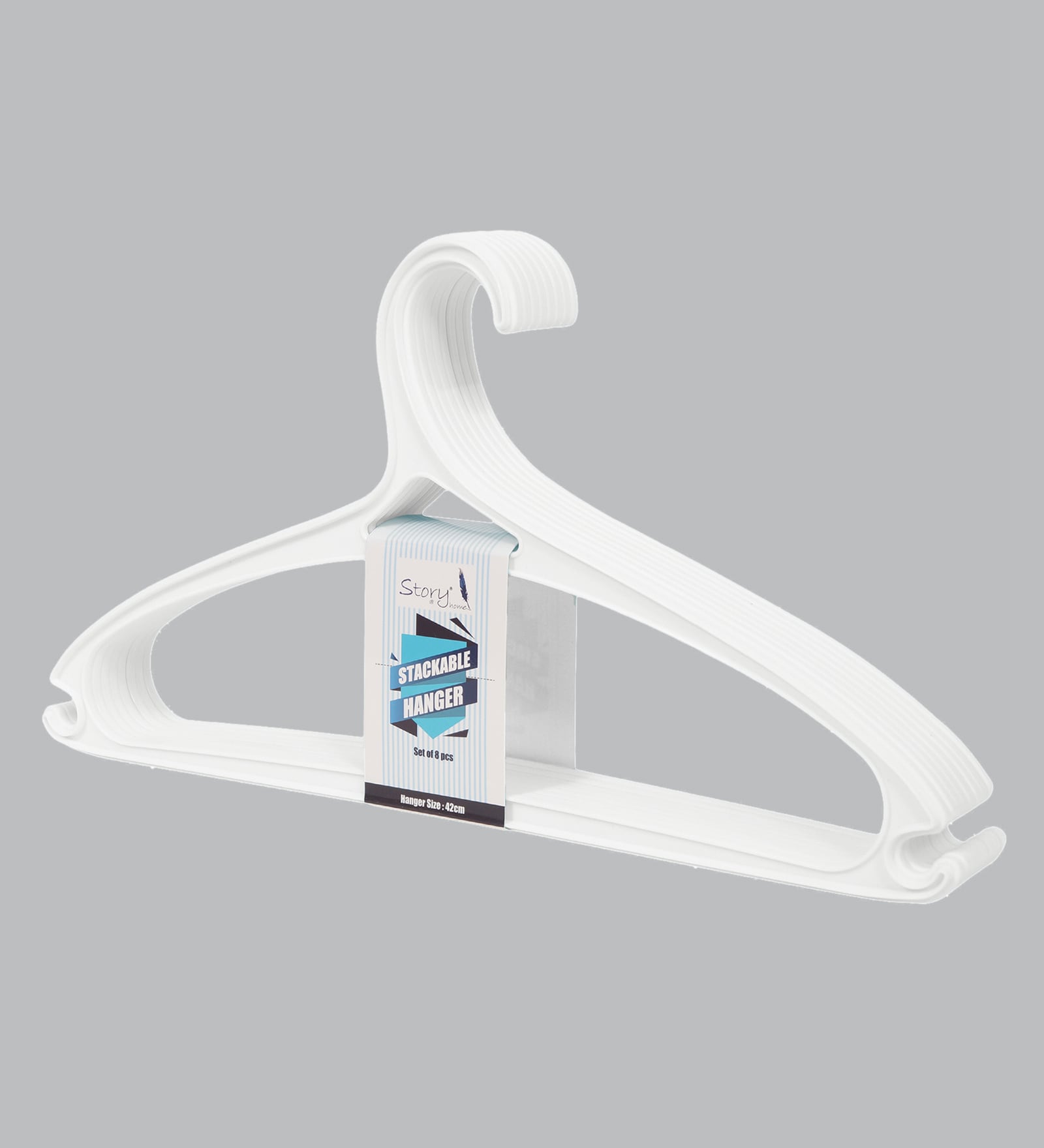 Plastic White Hanger, Set of 8