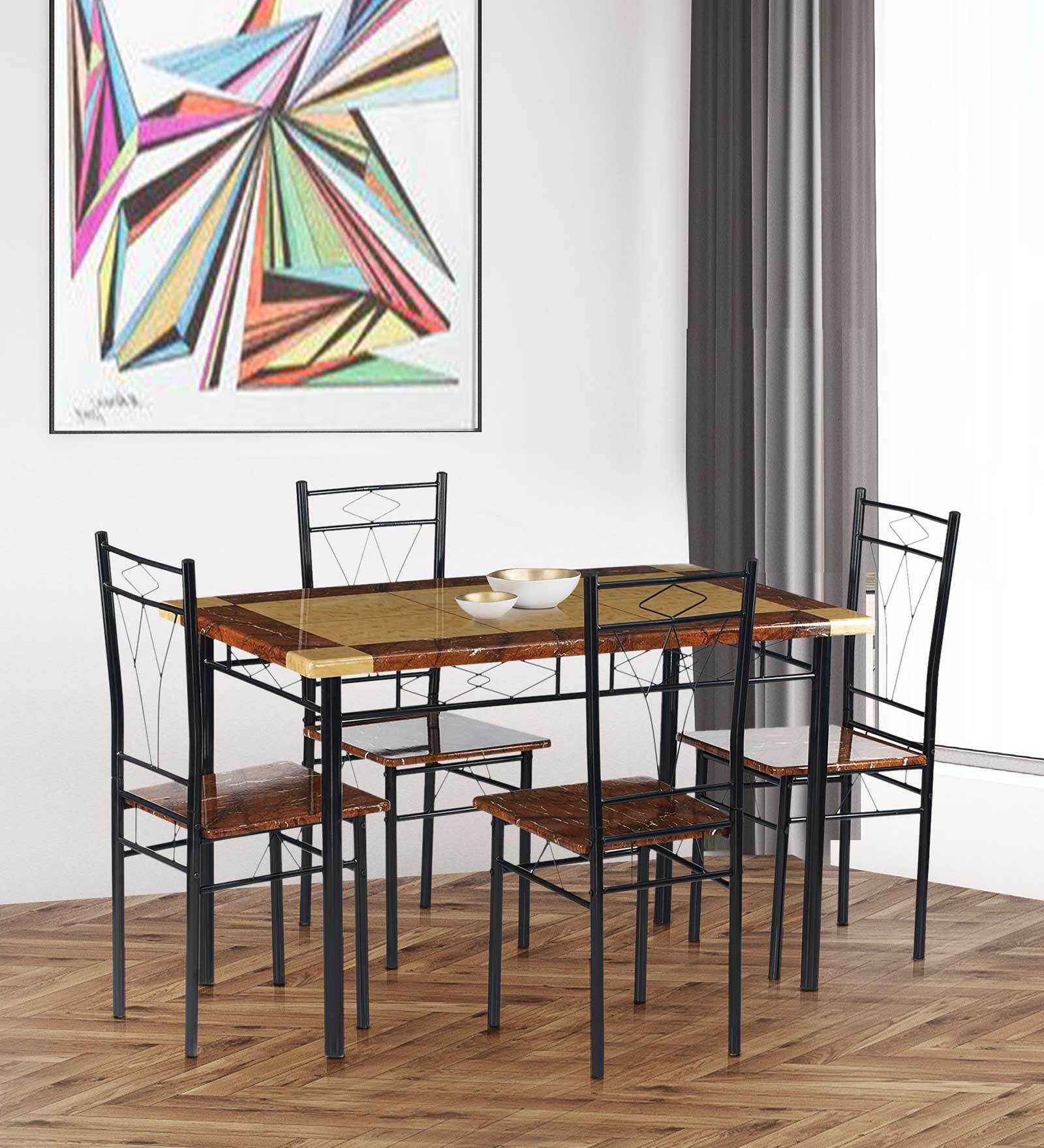 Stratus 4 Seater Dining Set in Black Finish