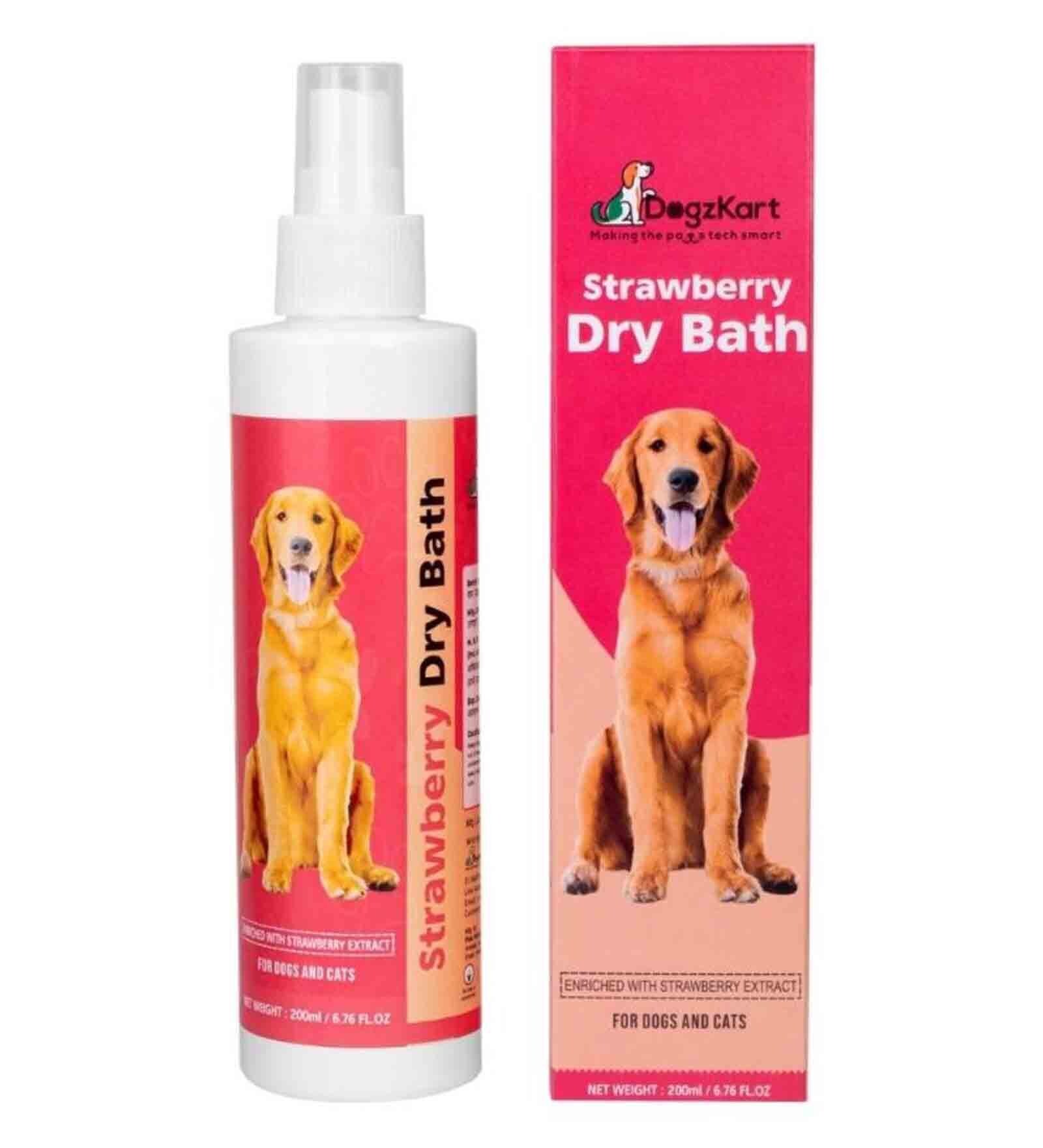 Buy Strawberry Dry Bath 200ml Pet Shampoo at 9 OFF by Dogzkart Pepperfry