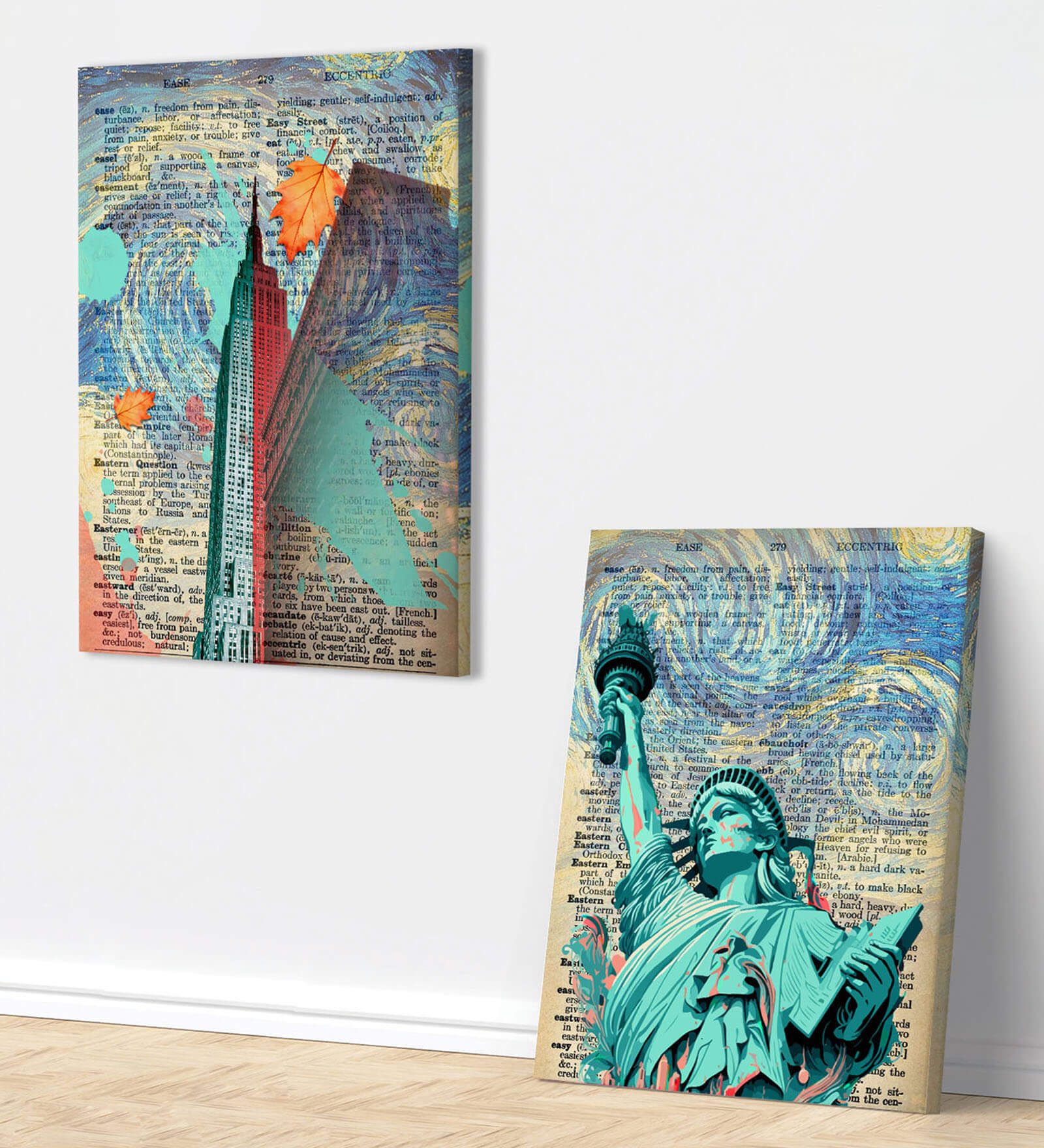 Stretched Canvas Painting Statute of Liberty American Wall Art for Home Decor
