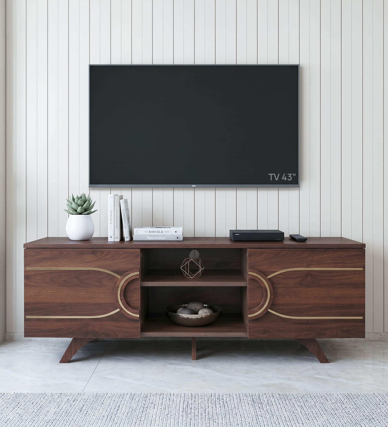 Striado TV Unit in Walnut