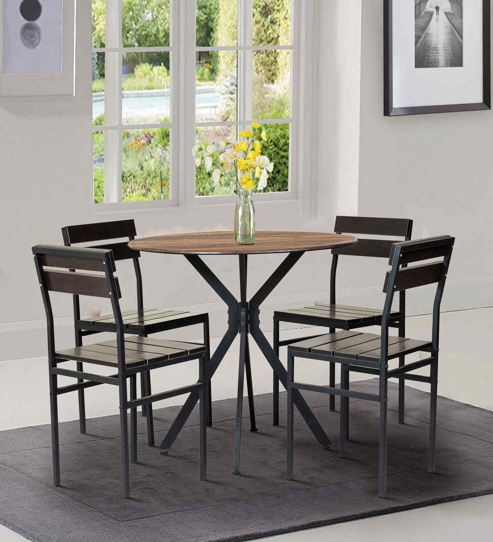 Viren Dining Table In Black Colour