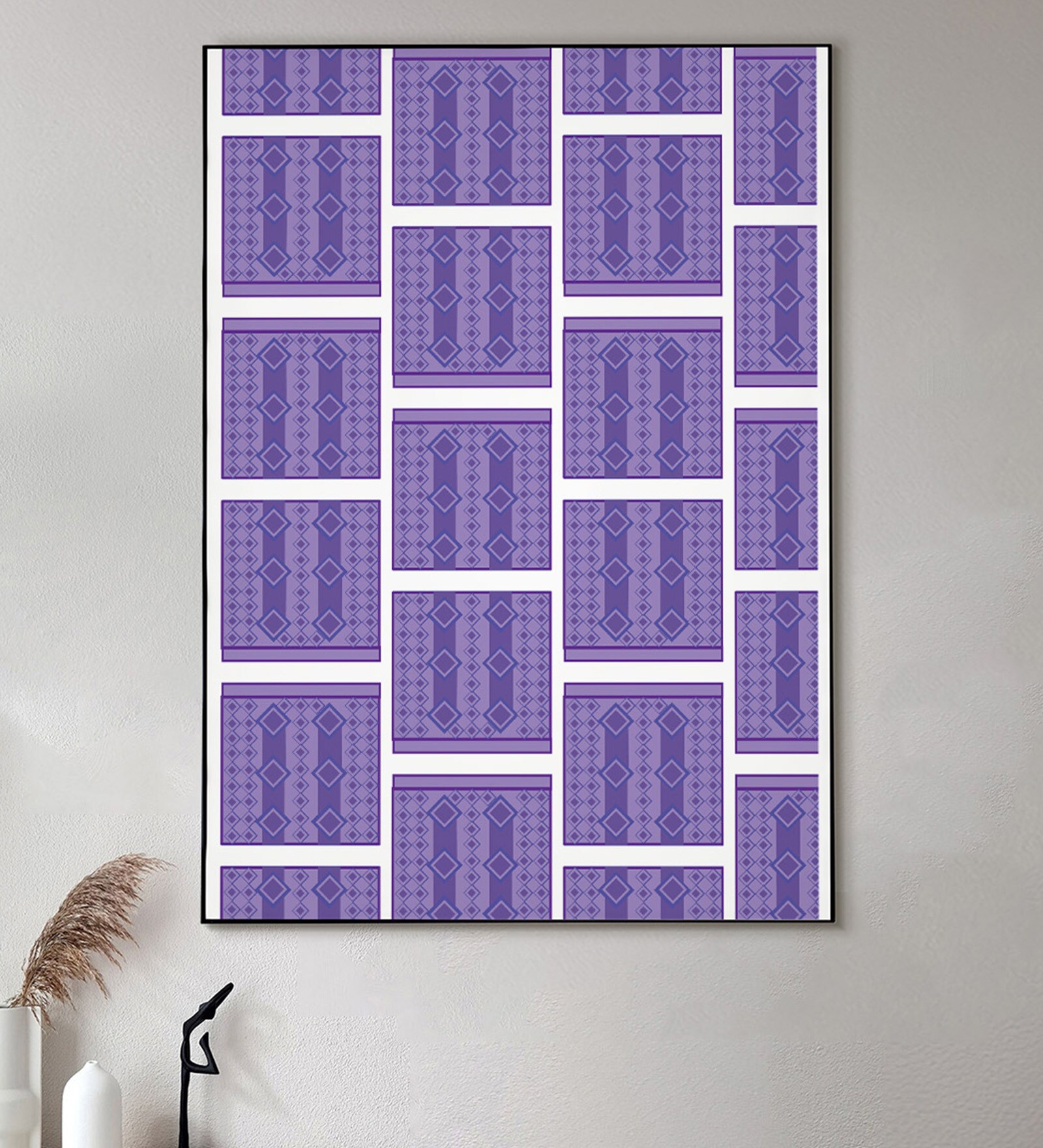 Striking Purple And White Canvas Wall Art Print