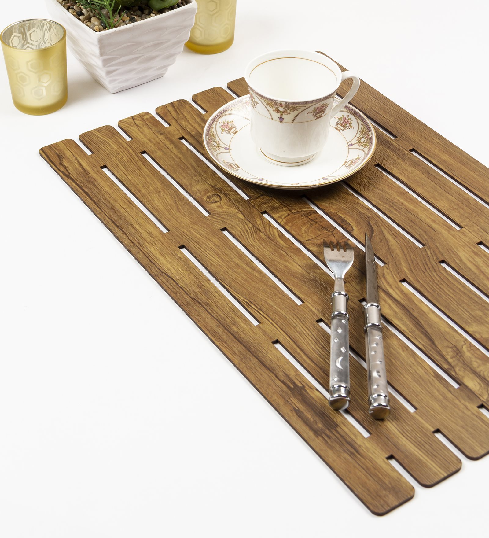 Buy Brown MDF Geometric Placemats Set of 2 at 37% OFF by Tiansh | Pepperfry