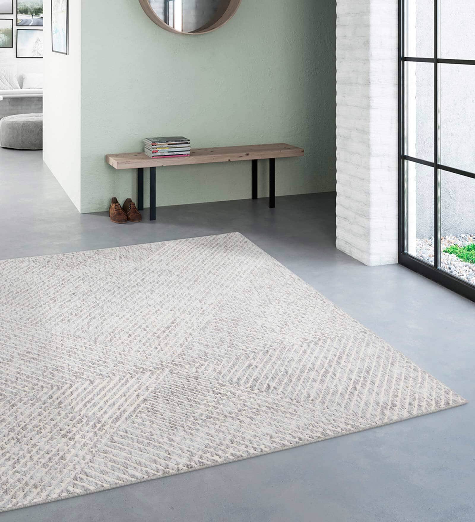 Striped Pattern Polypropylene 5 x 2 Feet Machine Made Runners