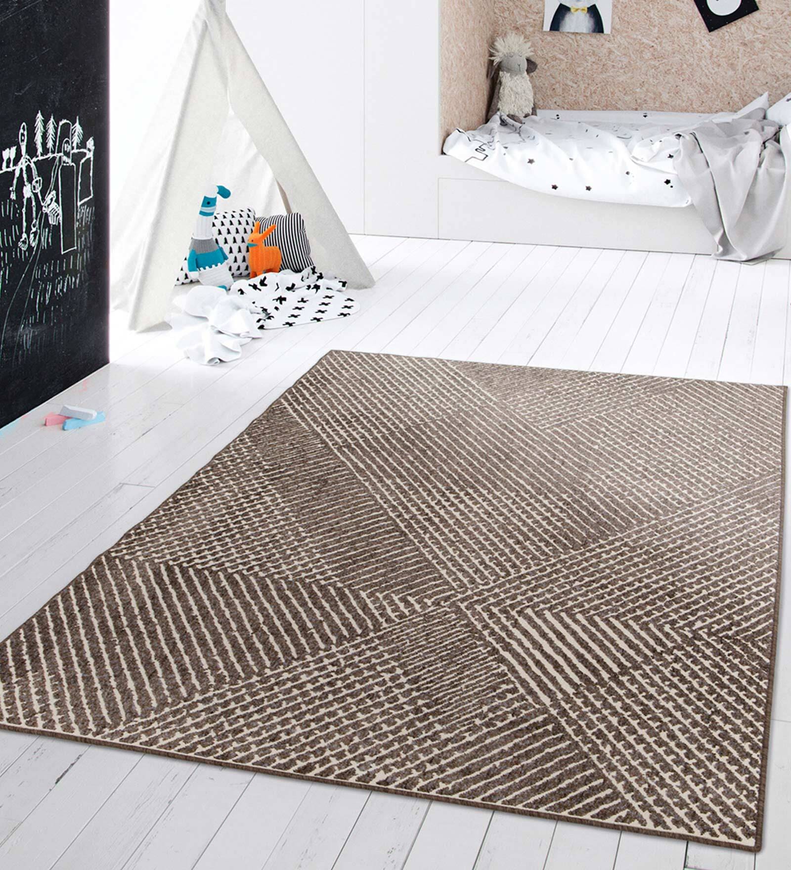 Striped Pattern Polypropylene 5 x 2 Feet Machine Made Runners