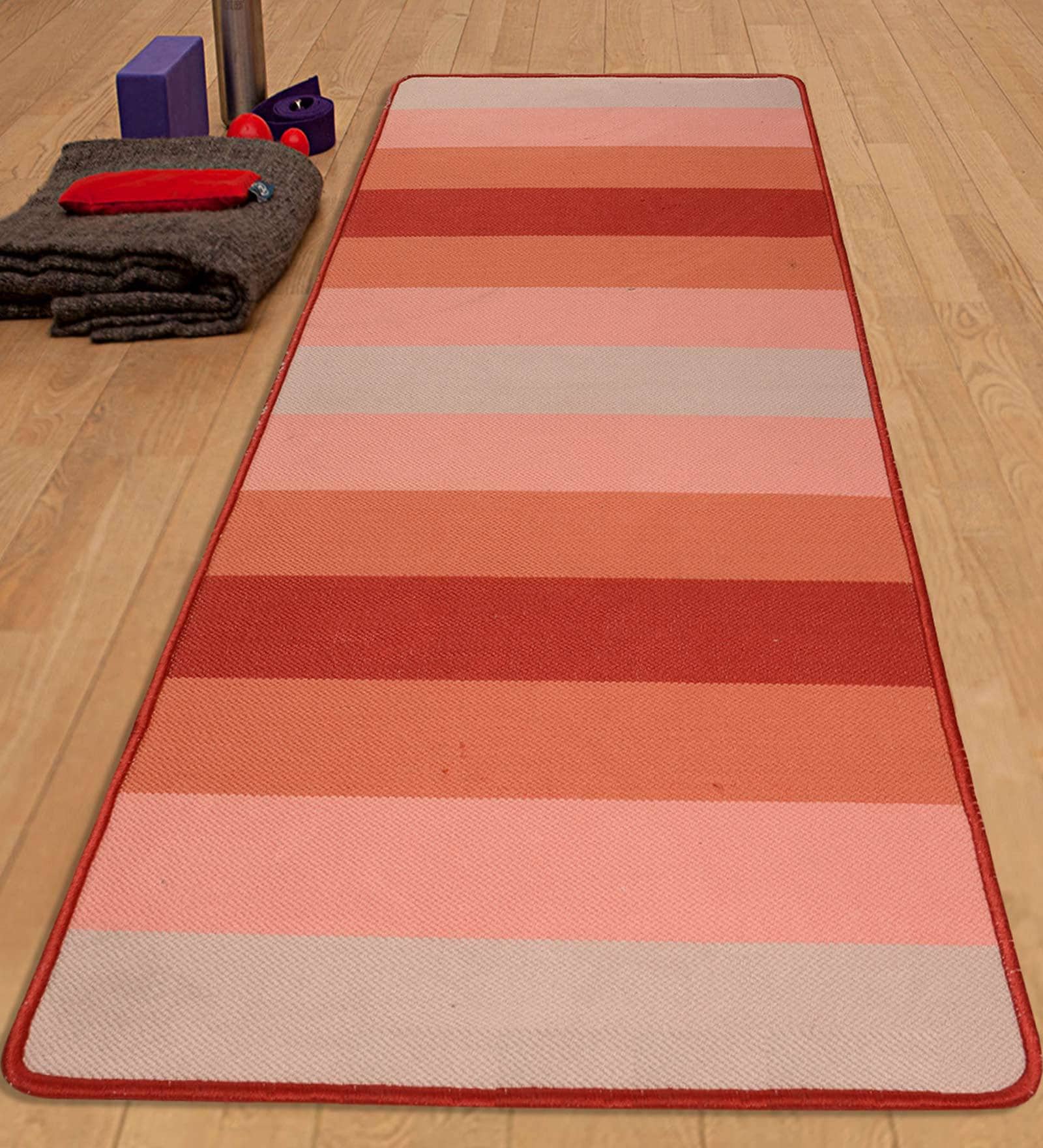 Plain Solid Microfibre 6 X 2 Feet Machine Made Hallway Runner